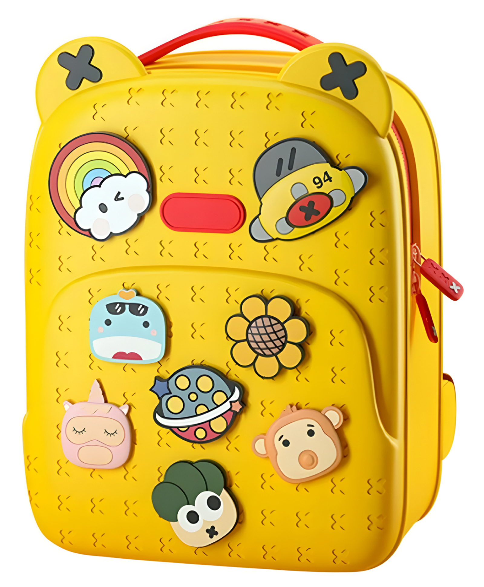 Schoolish Durable Eva Cute Cartoon Printed Backpack With Large Silicone Shoulder School Bag Ideal for Children, Girls and Boys - Pack of 1 - Yellow- 13 Inch-picture-11