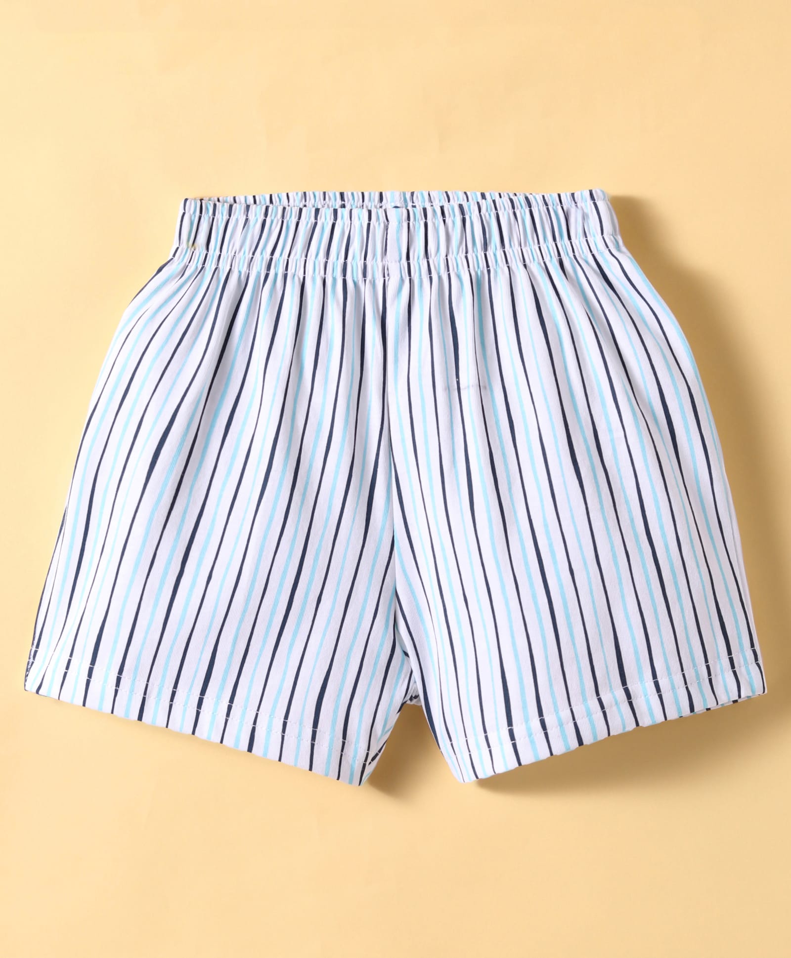 Ollypop Sinker Knit Knee Length Shortswith Stripes - White-picture-41