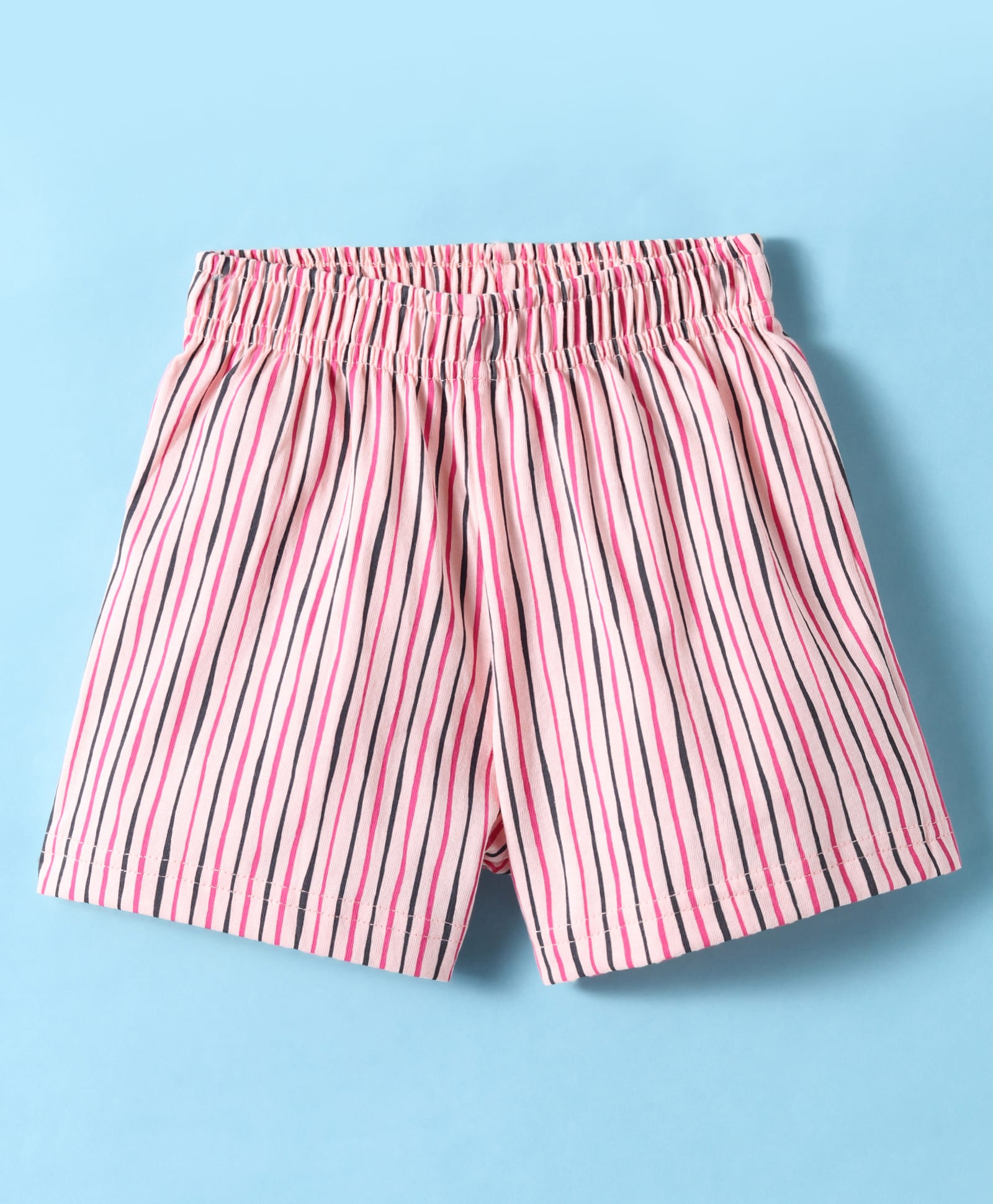 Ollypop Sinker Knit Knee Length Shortswith Stripes - Pink-picture-18