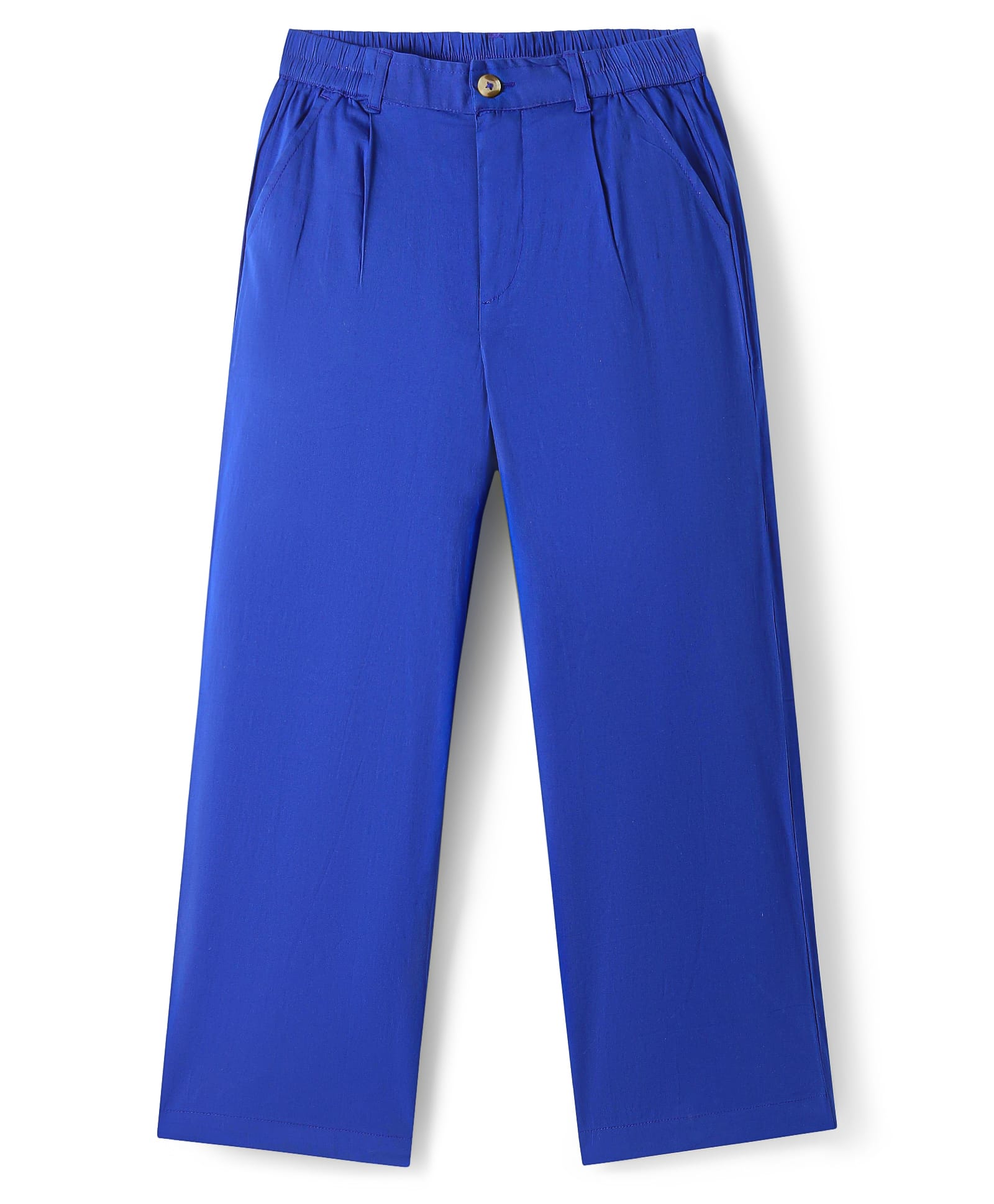 Primo Gino Cotton Lycra Knit Full Length Flared Solid Trouser - Blue-picture-21