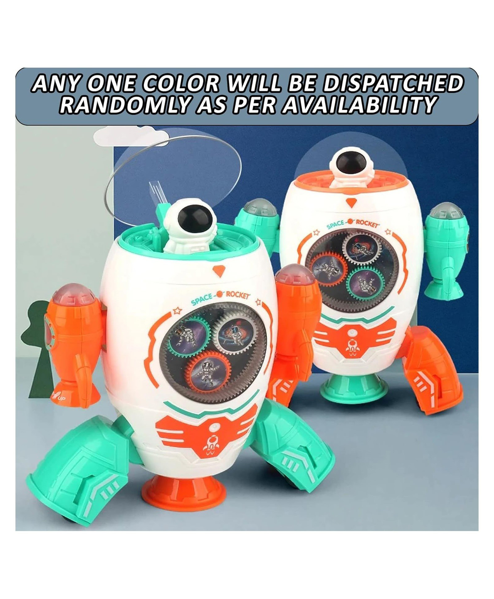 YAMAMA Musical Toys For Kids Space Rocket Ship Toys With Lights And Gears Educational Activity Kids Toy(Pack of 1Color May Vary)-image-8