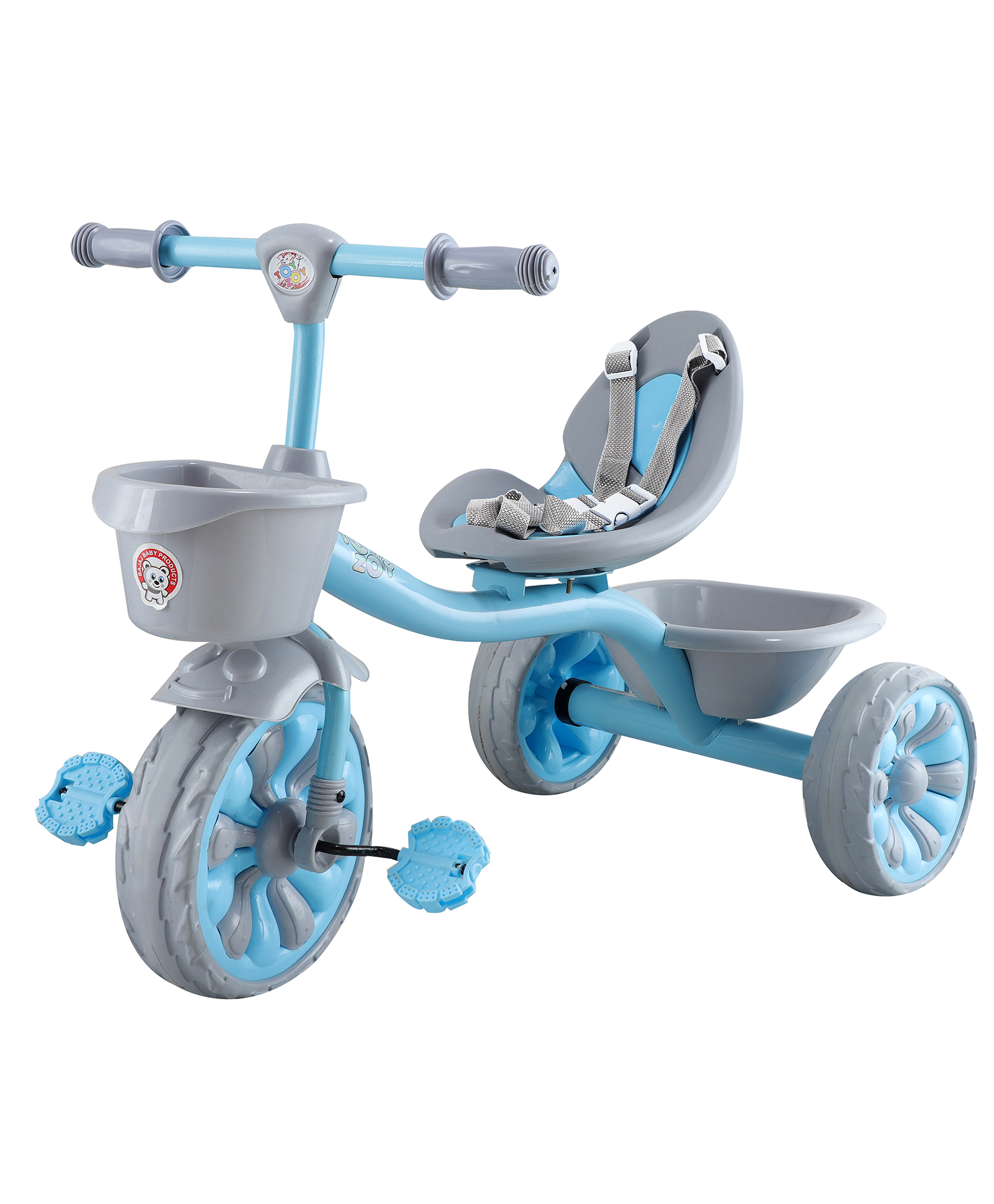 JoyRide Victor T19 Tricycle for kids with Comfortable seat | Safety Belt | Rubber Wheel Tricycle for Kids with Dual Storage Basket Tricycle-image-18