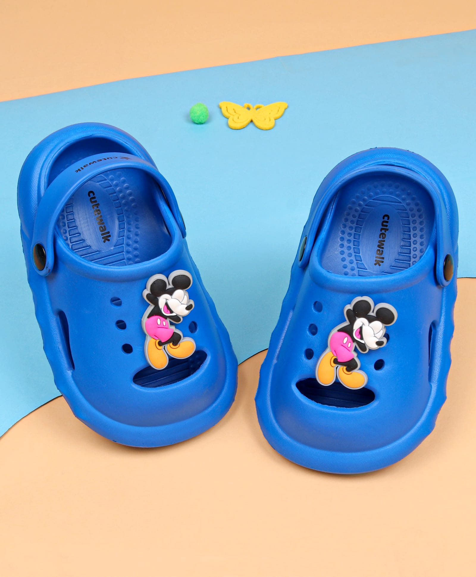 Cute Walk by Babyhug Disney Clogs With Back Strap Closure & Mickey Mouse Applique - Blue-picture-20