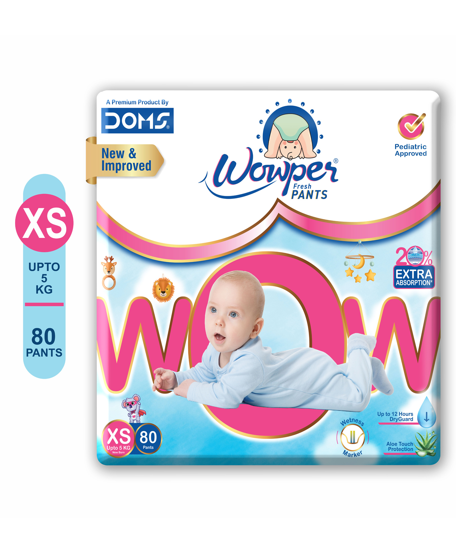 Wowper Fresh Pant Style Diaper NB/XS - 80 Pieces-image-38