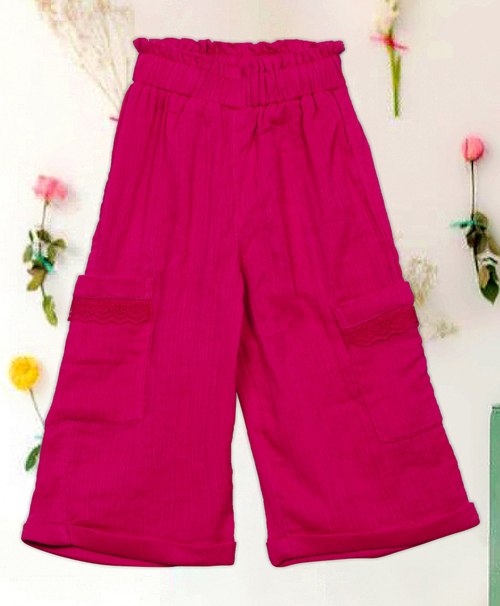 Saka Designs By Sapna Floral Embroidered Pant - Pink-picture-11