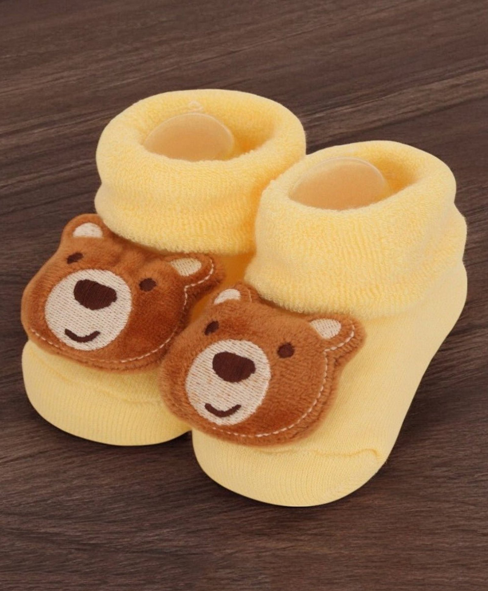 Yellow Bee Cotton Bear Designed Socks - Yellow-image-3