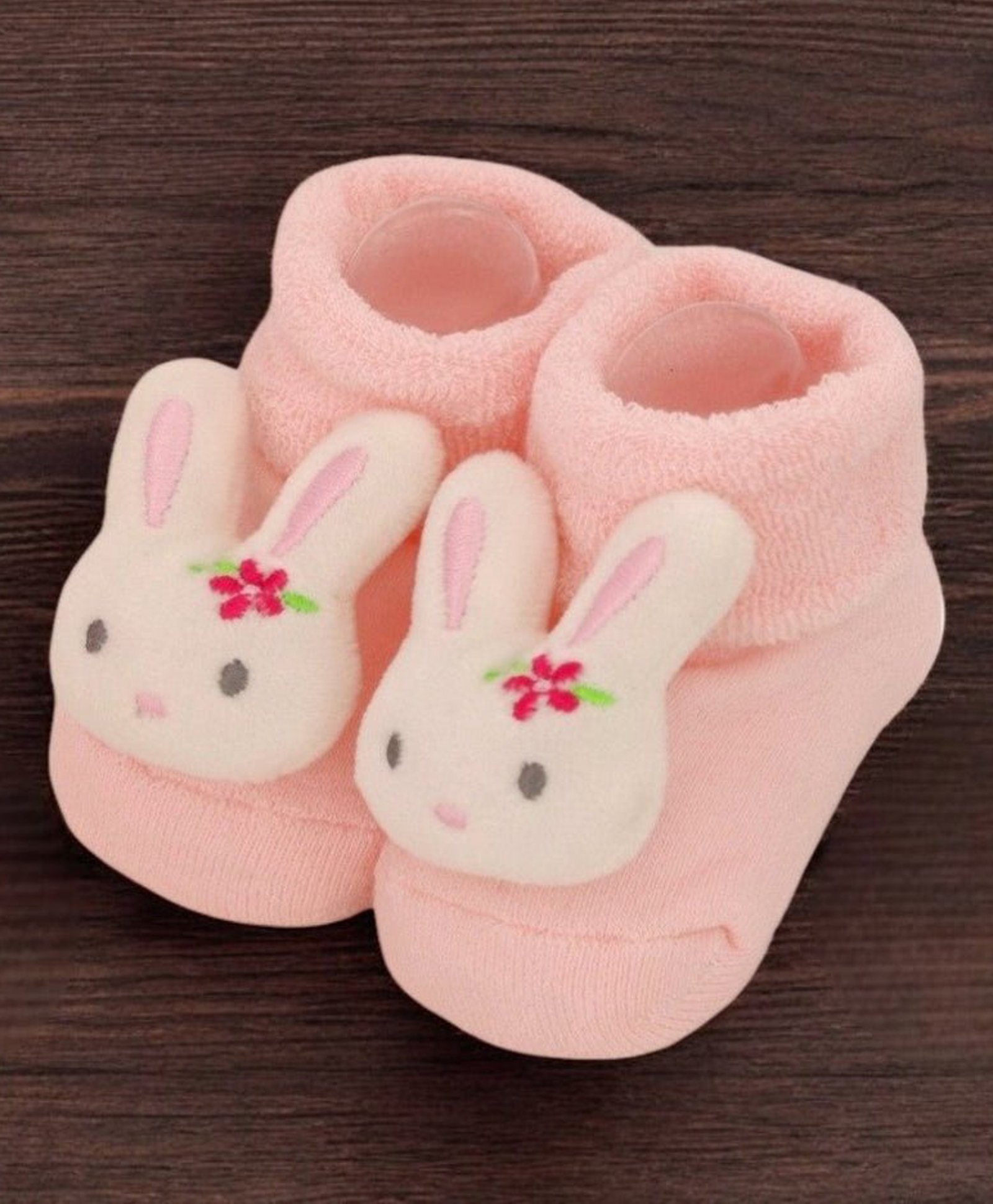 Yellow Bee Cotton Bunny Designed Socks - Light Pink-picture-32