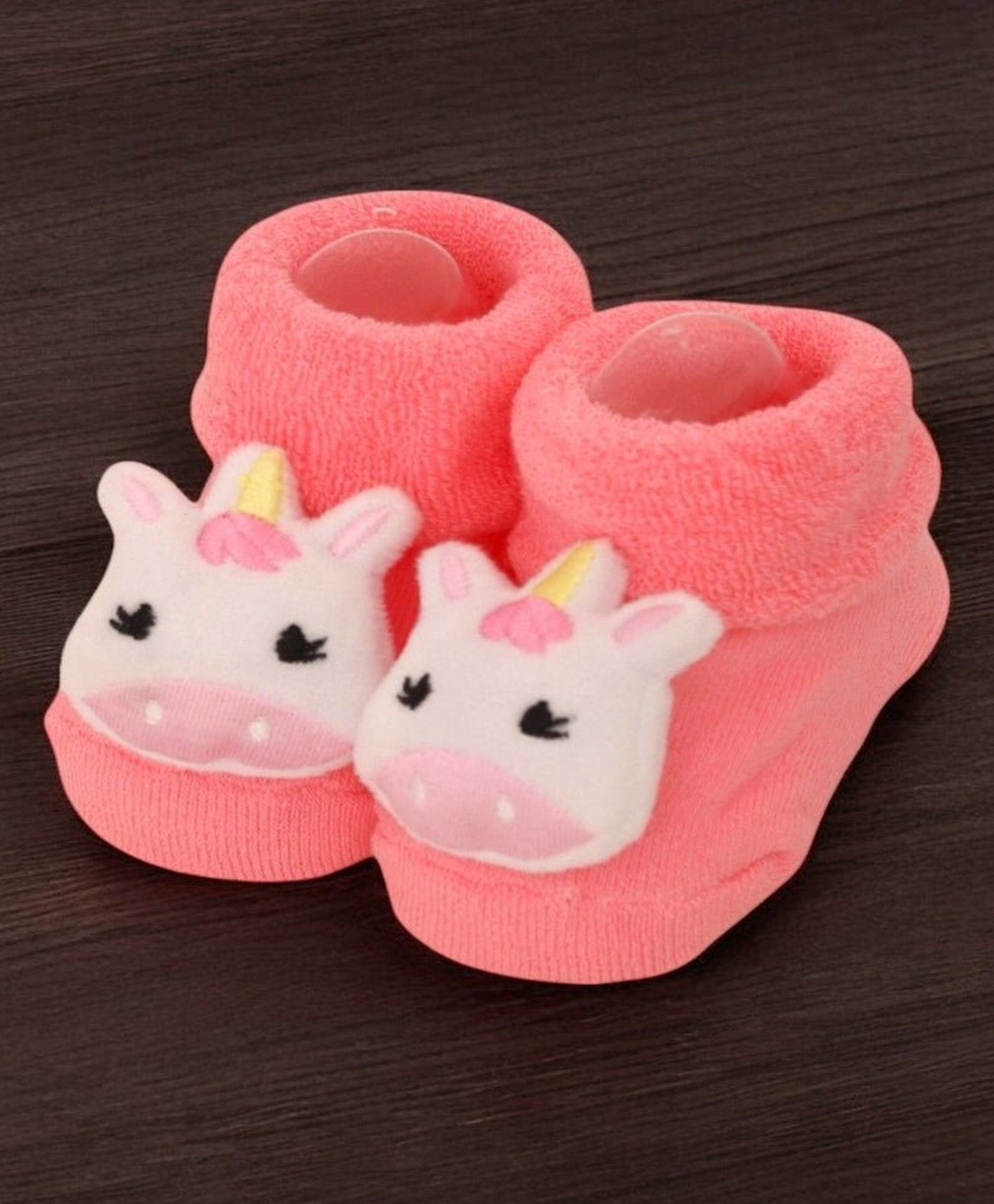 Yellow Bee Cotton Bear Designed Socks - Peach-picture-8