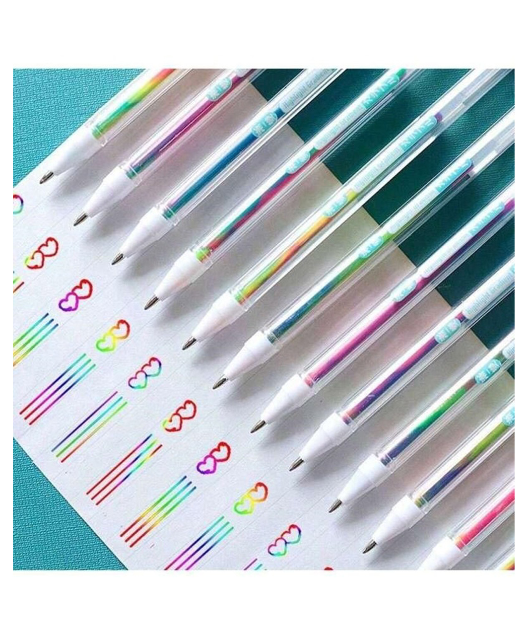 SANJARY Rainbow Neon Color Pen Set,Glitter,Metallic&Neon Pen Set For Kids pack of 12 multicolors-picture-13