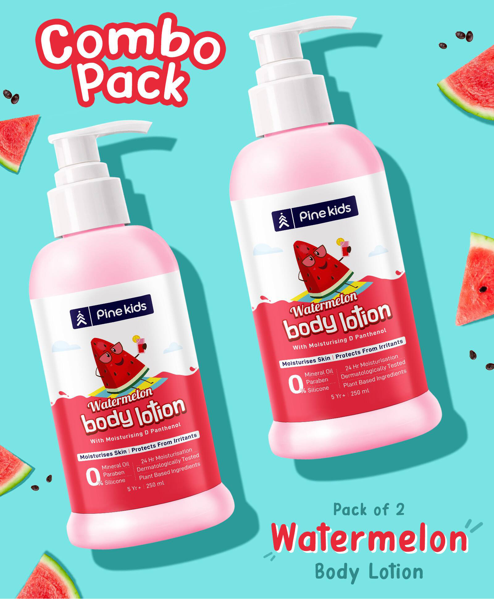 Pine Kids Sulphate & Paraben Free Watermelon Body Lotion Pack of 2 - 250 ml Each-picture-28