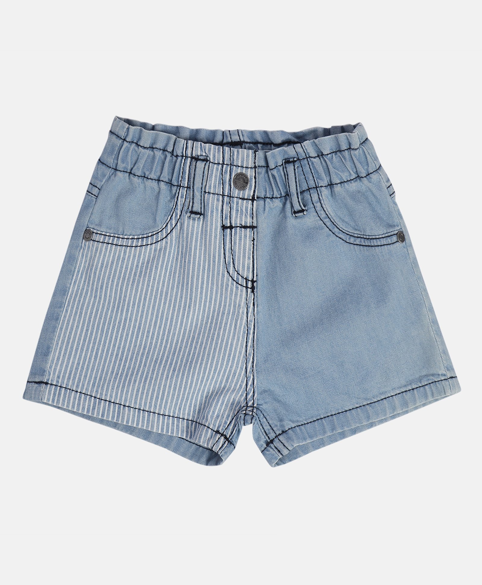 MINI KLUB Cotton Placement Striped Shorts - Blue-picture-14