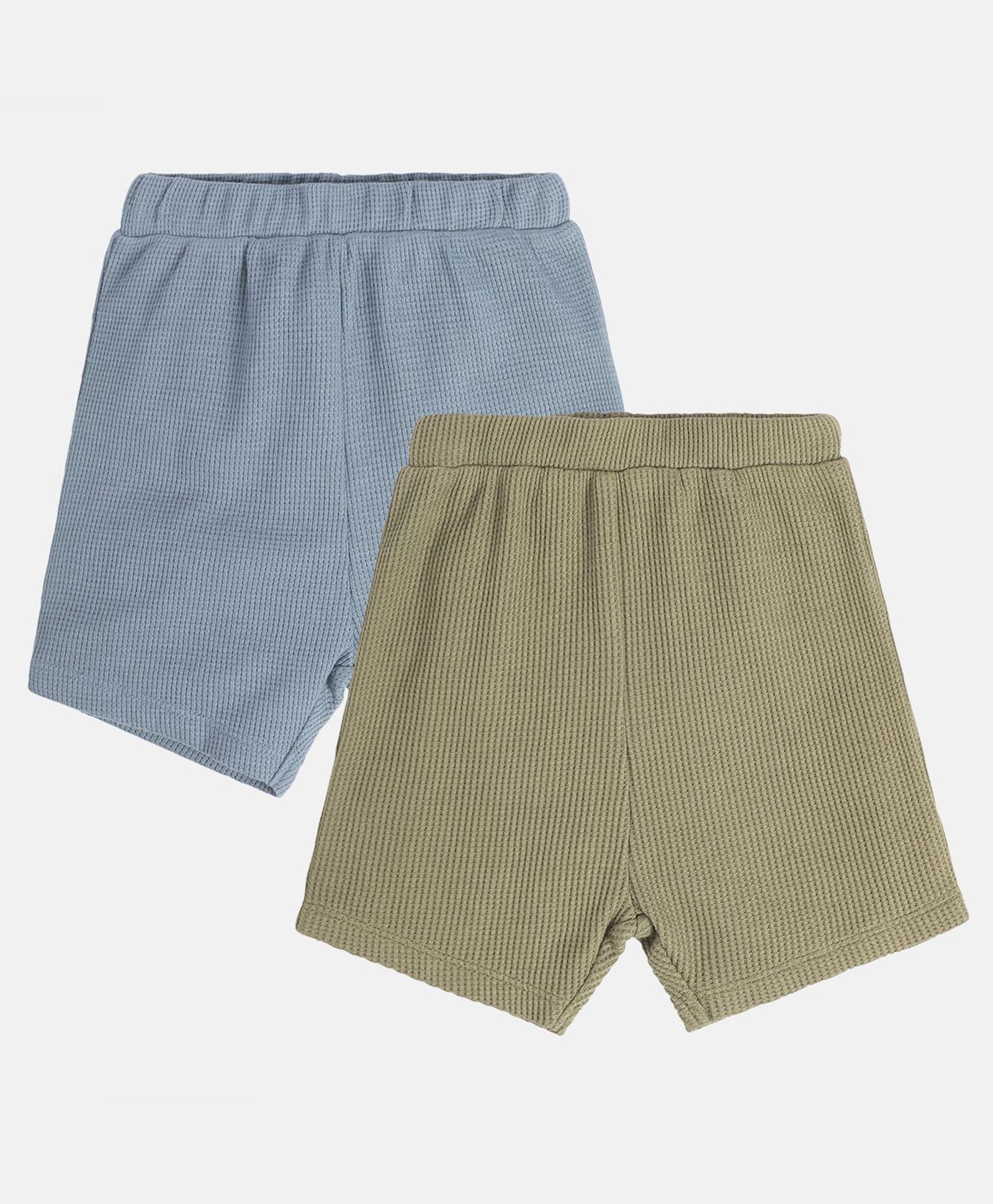 MINI KLUB Pack Of 2 Self Design Shorts - Blue & Brown-image-16