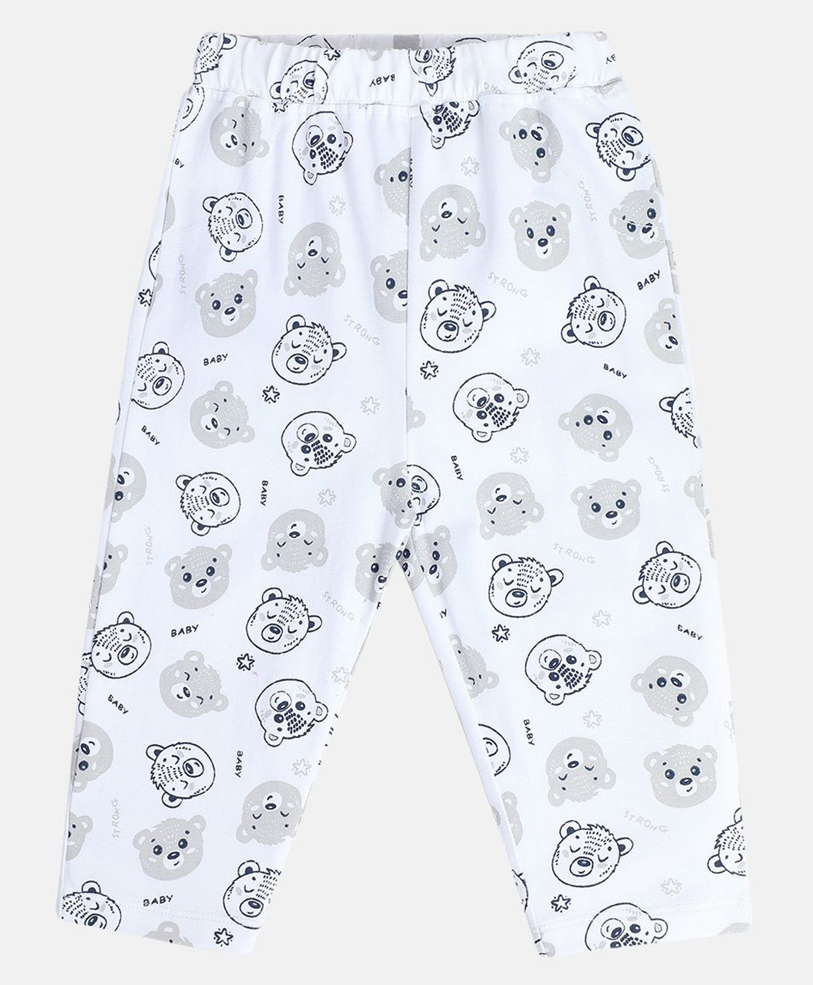 MINI KLUB Cotton Baby Bear Printed Pajama - White-image-17