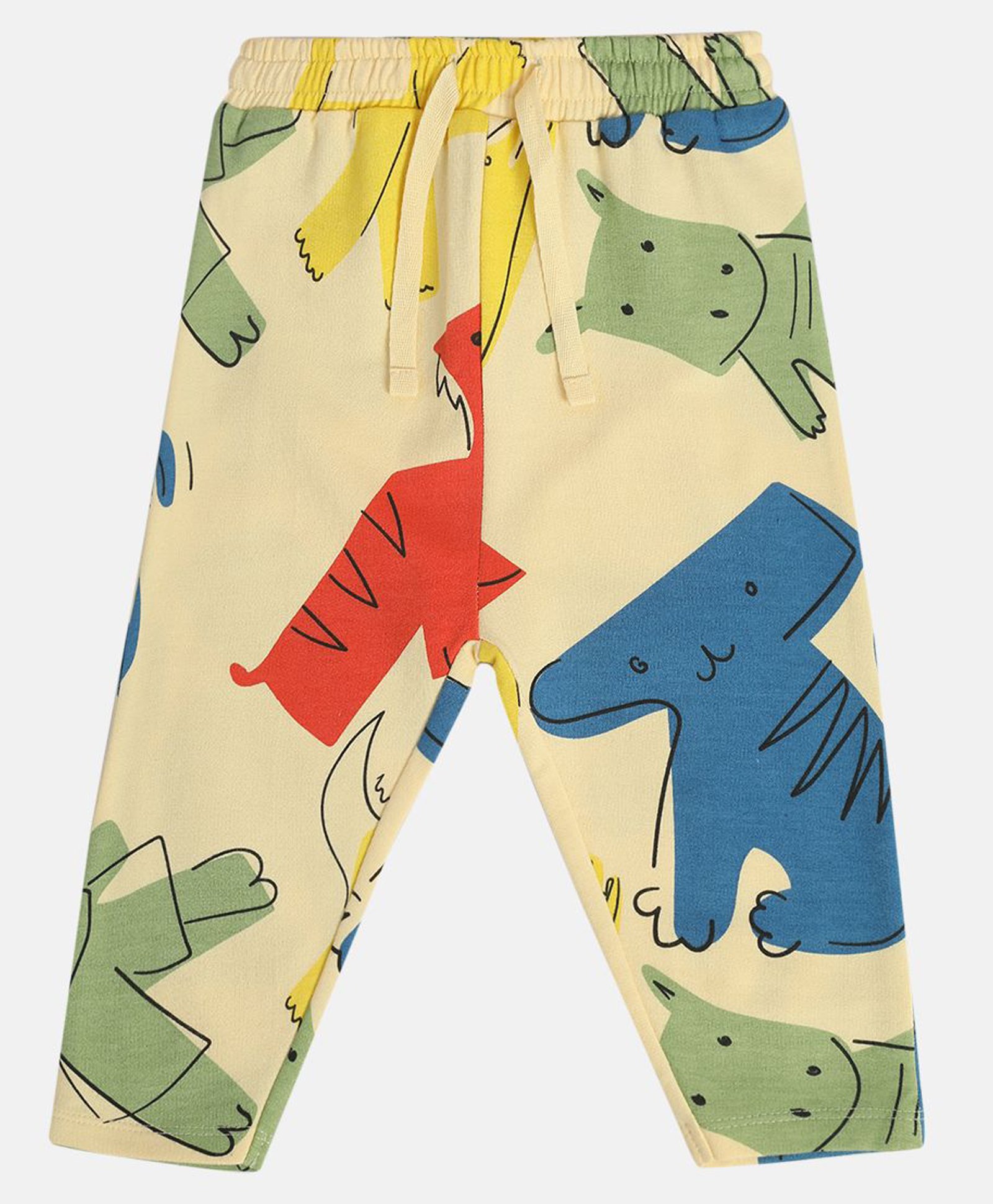 MINI KLUB Cotton Animals Printed Pant - Yellow-picture-40