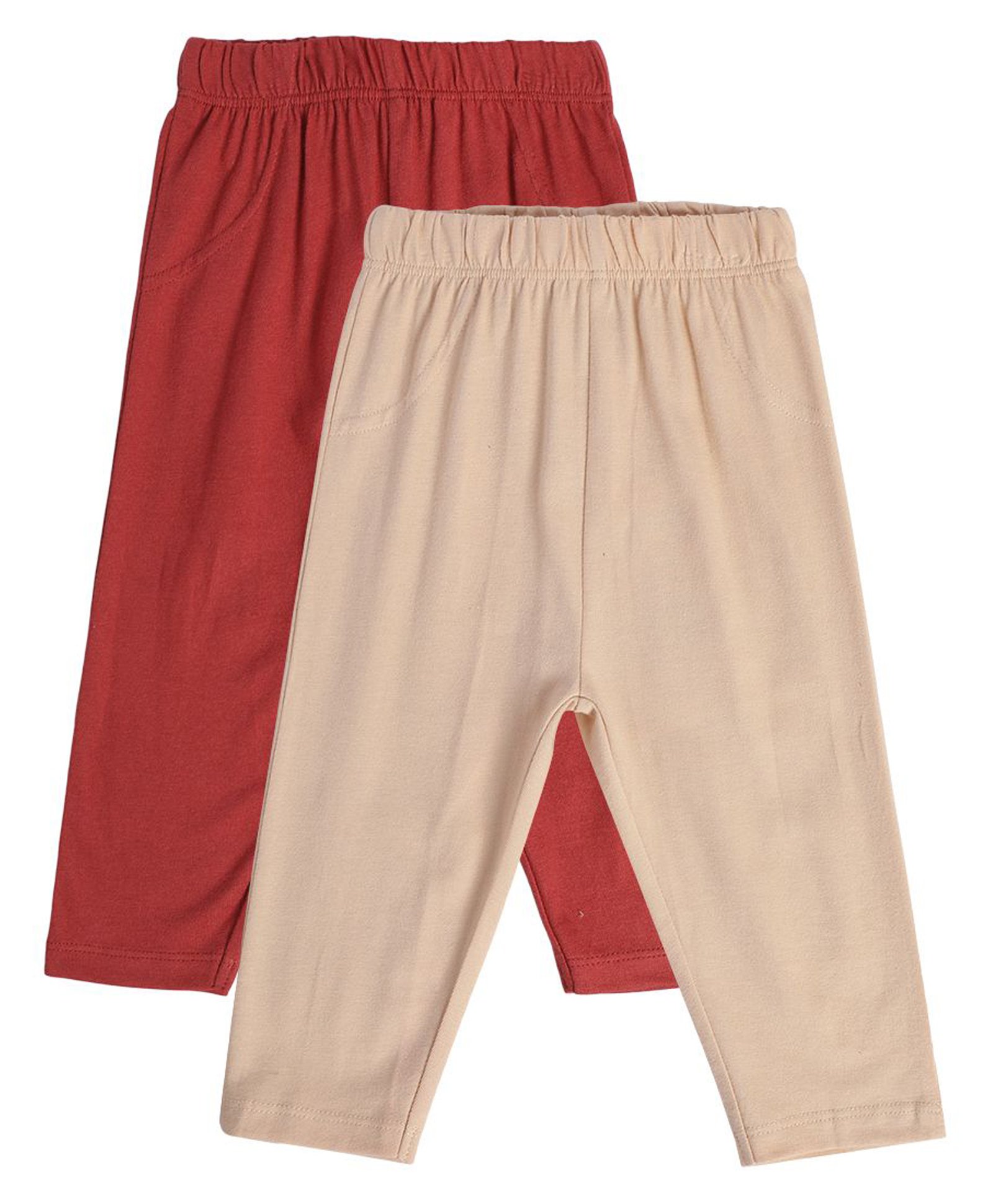 MINI KLUB Cotton Pack Of 2 Solid Pajamas - Mauve & Red-picture-34