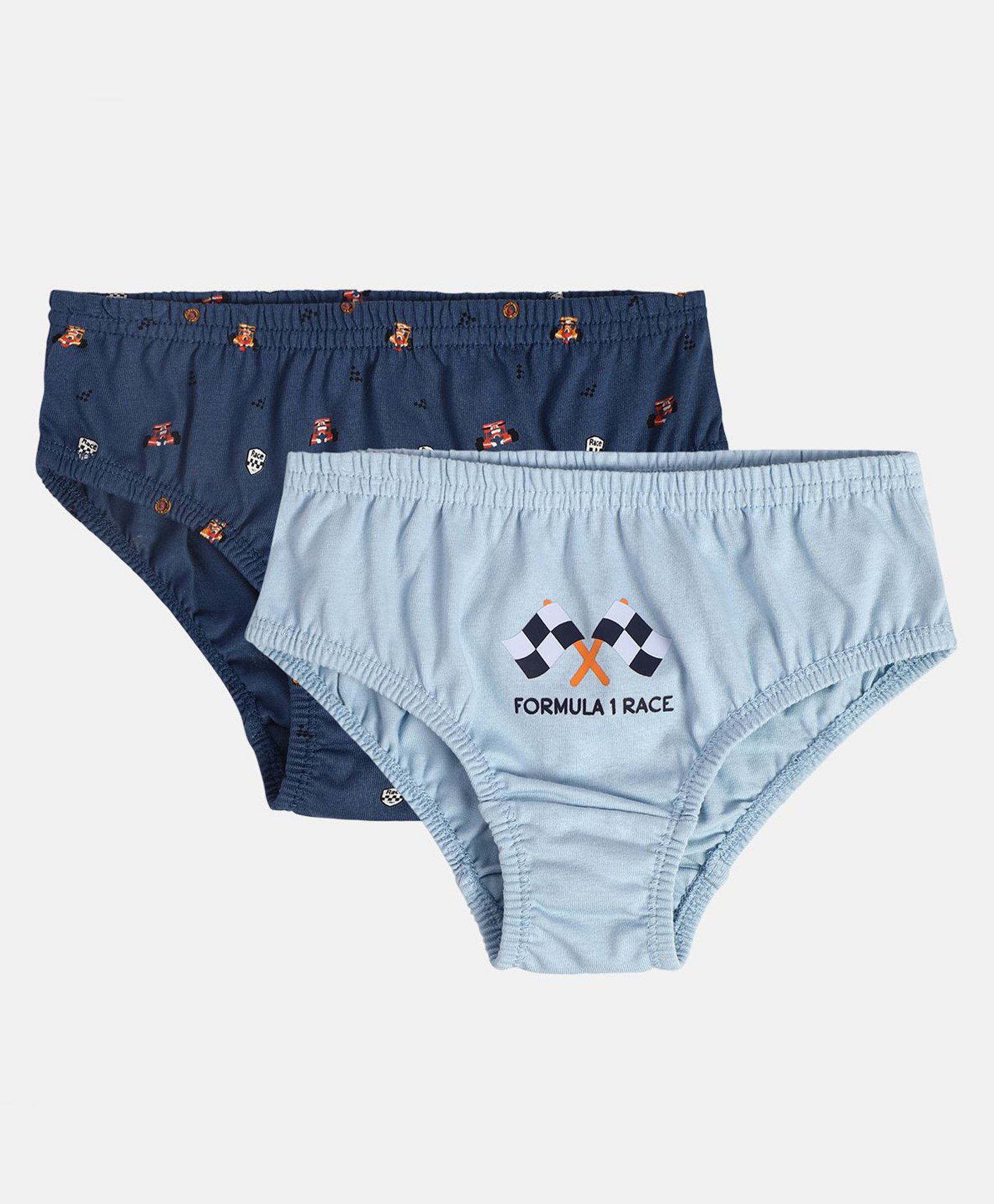 MINI KLUB Cotton Pack Of 2 Formula Race 1 Printed Briefs - Blue & Dark Blue-picture-12