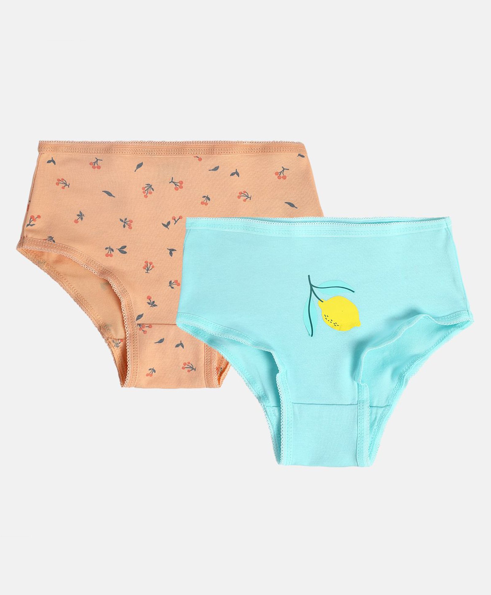 MINI KLUB Cotton Pack Of 2 Fruits Printed Panties - Green & Pink-picture-36