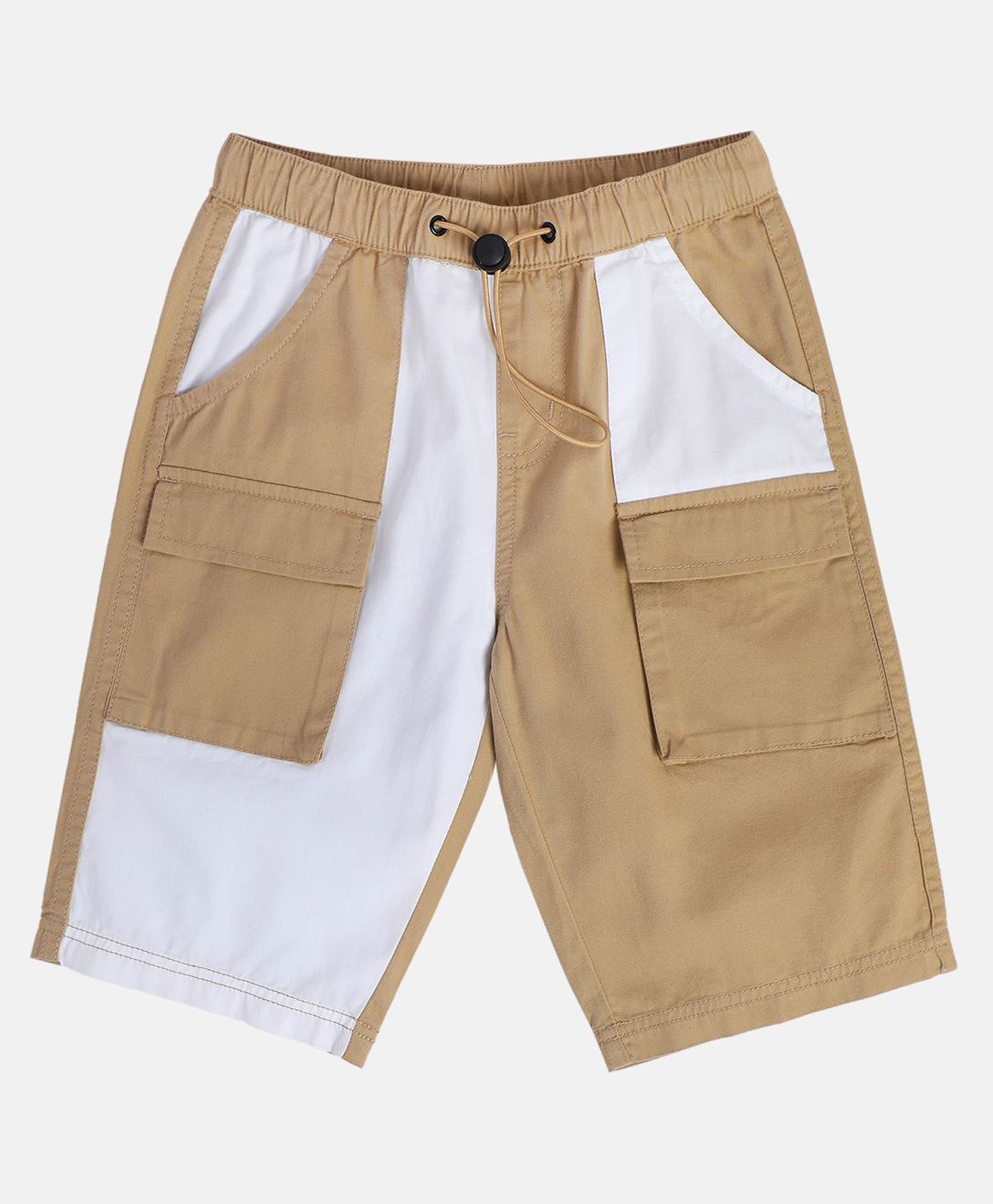 MINI KLUB Cotton Colour Blocked Shorts - Brown-picture-29