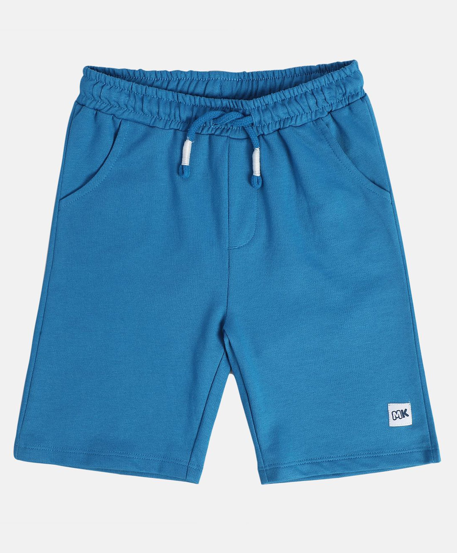 MINI KLUB Cotton Brand Initials Patch Embroidered Shorts - Blue-image-34