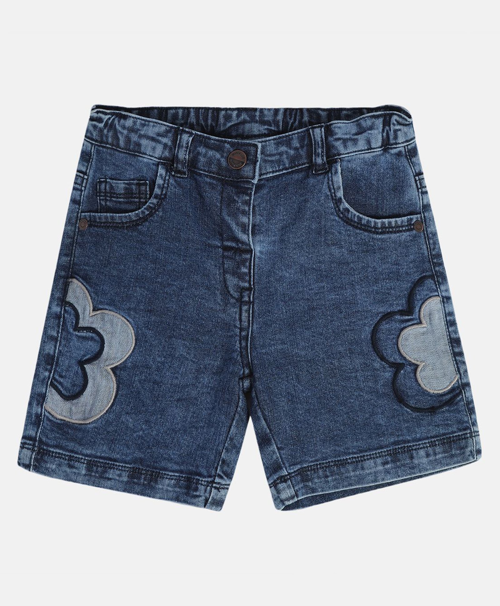 MINI KLUB Cotton Floral Embroidered Shorts - Blue-picture-27
