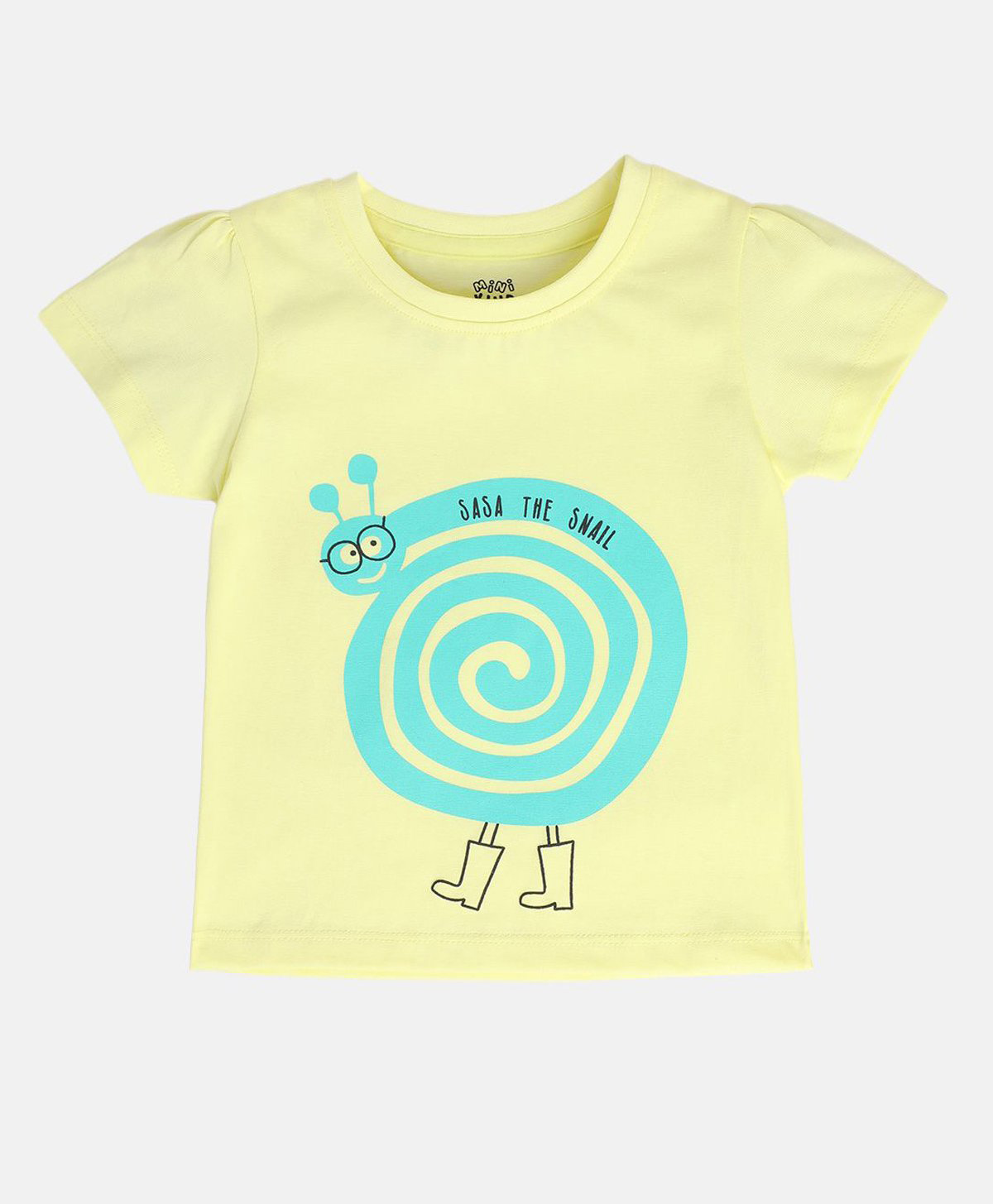 MINI KLUB Cotton Short Sleeves Snail Printed Top - Green-image-5