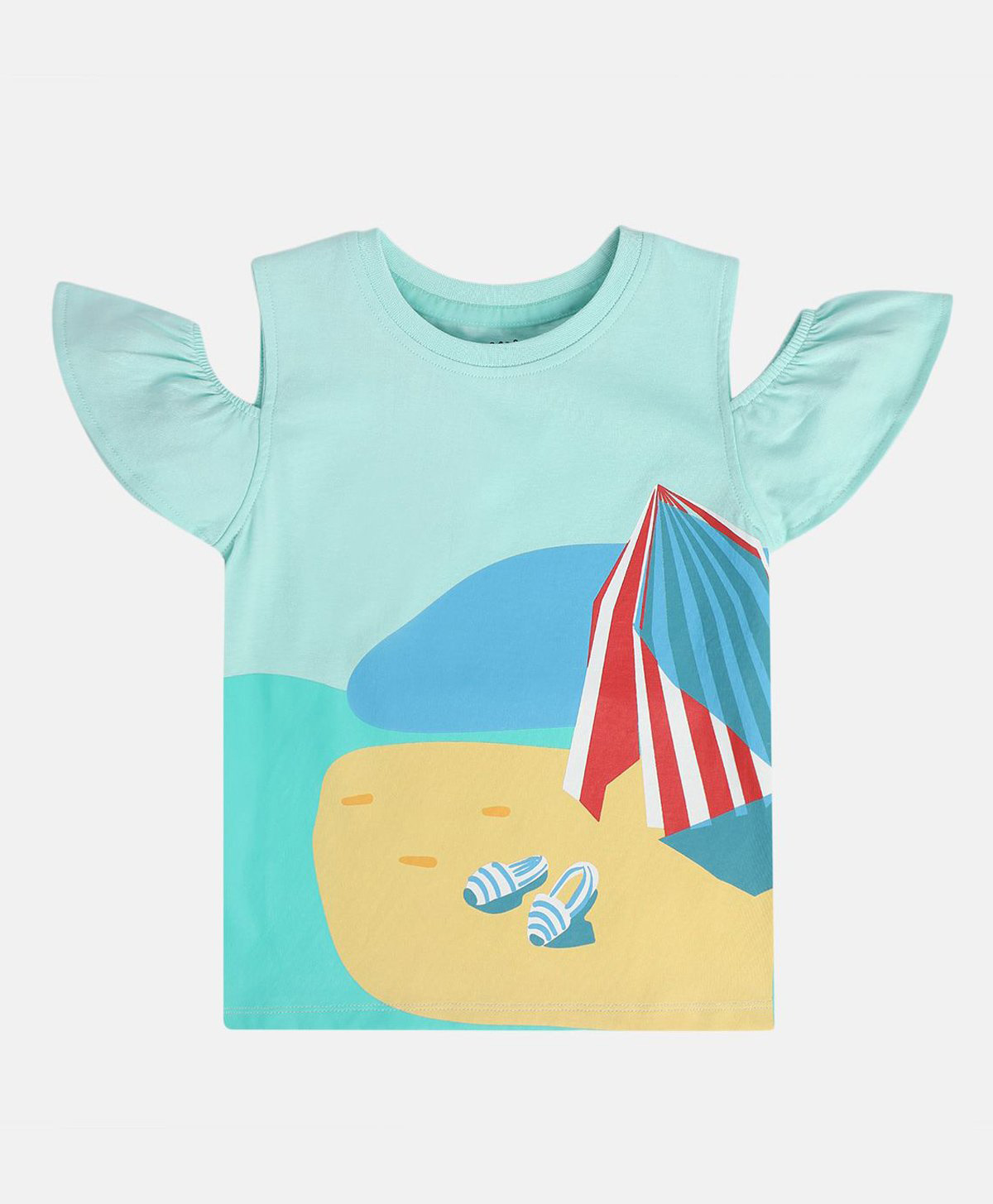 MINI KLUB Cotton Half Sleeves Beach Printed Top - Blue-picture-39