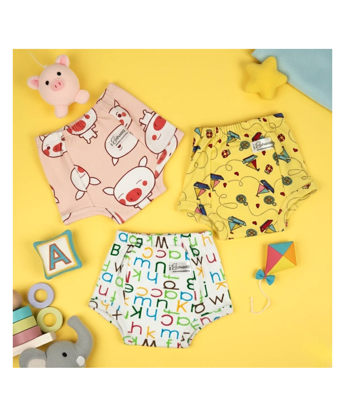 Snugkins Potty Training Padded Underwear for Babies/Kids 100% Cotton (7-8 Years) Pack of 3-picture-4