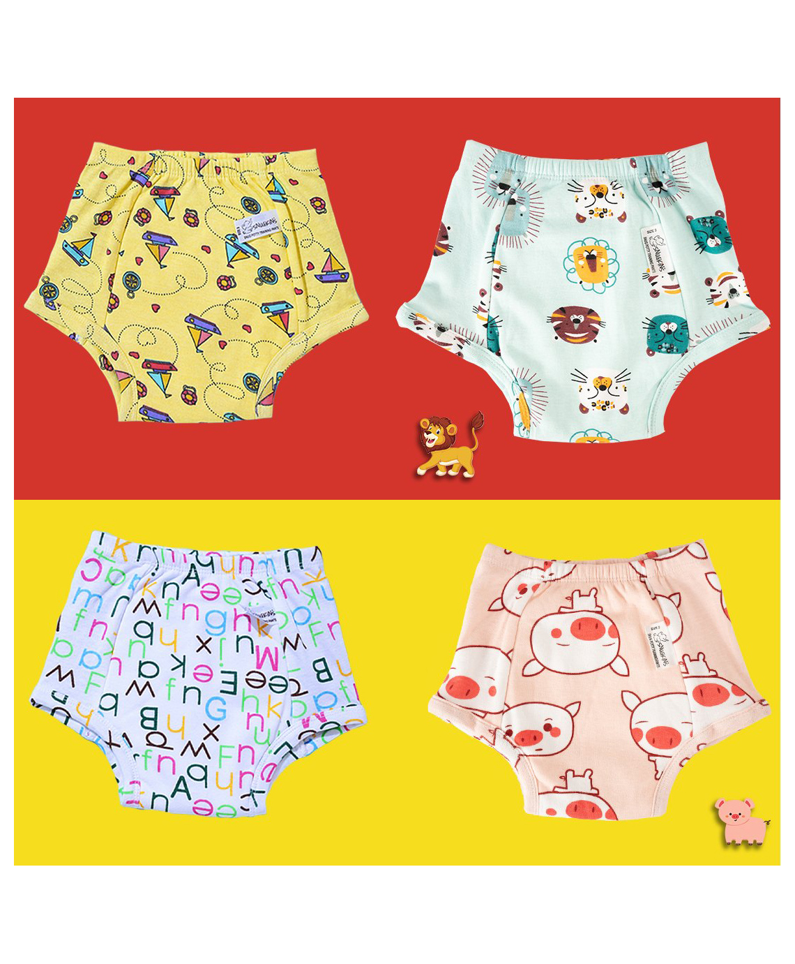 Snugkins Potty Training Padded Underwear for Babies/Kids 100% Cotton (7-8 Years) Pack of 4-image-14