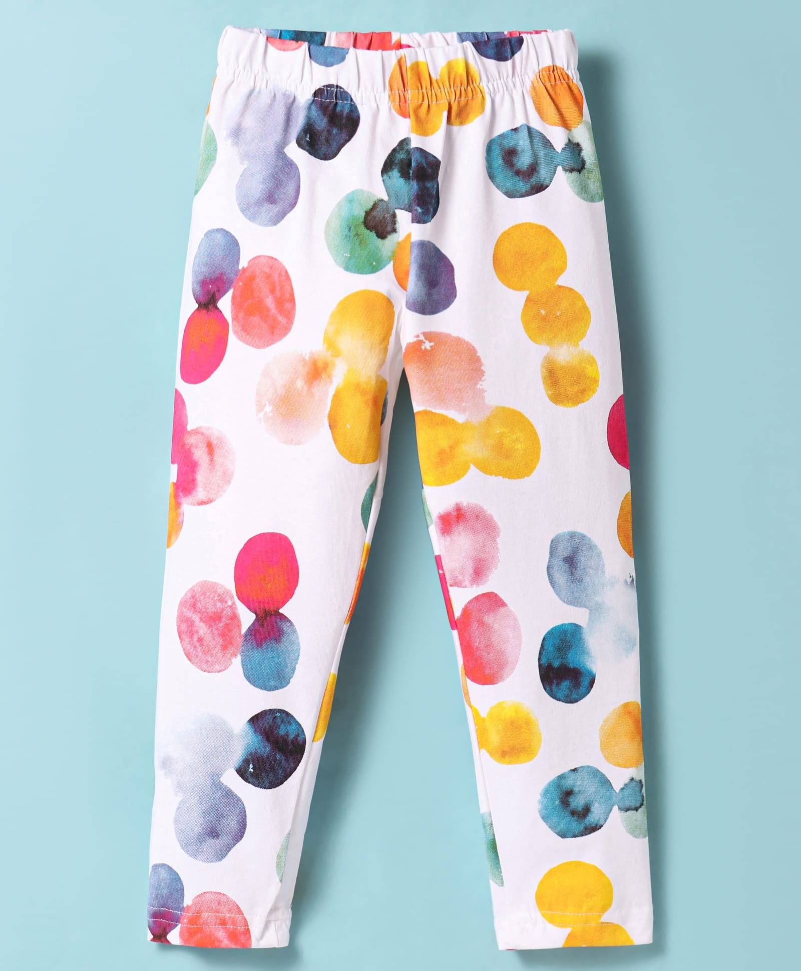 Doreme Single Jersey Knit Full Length Leggings with Abstract Print - White-picture-33