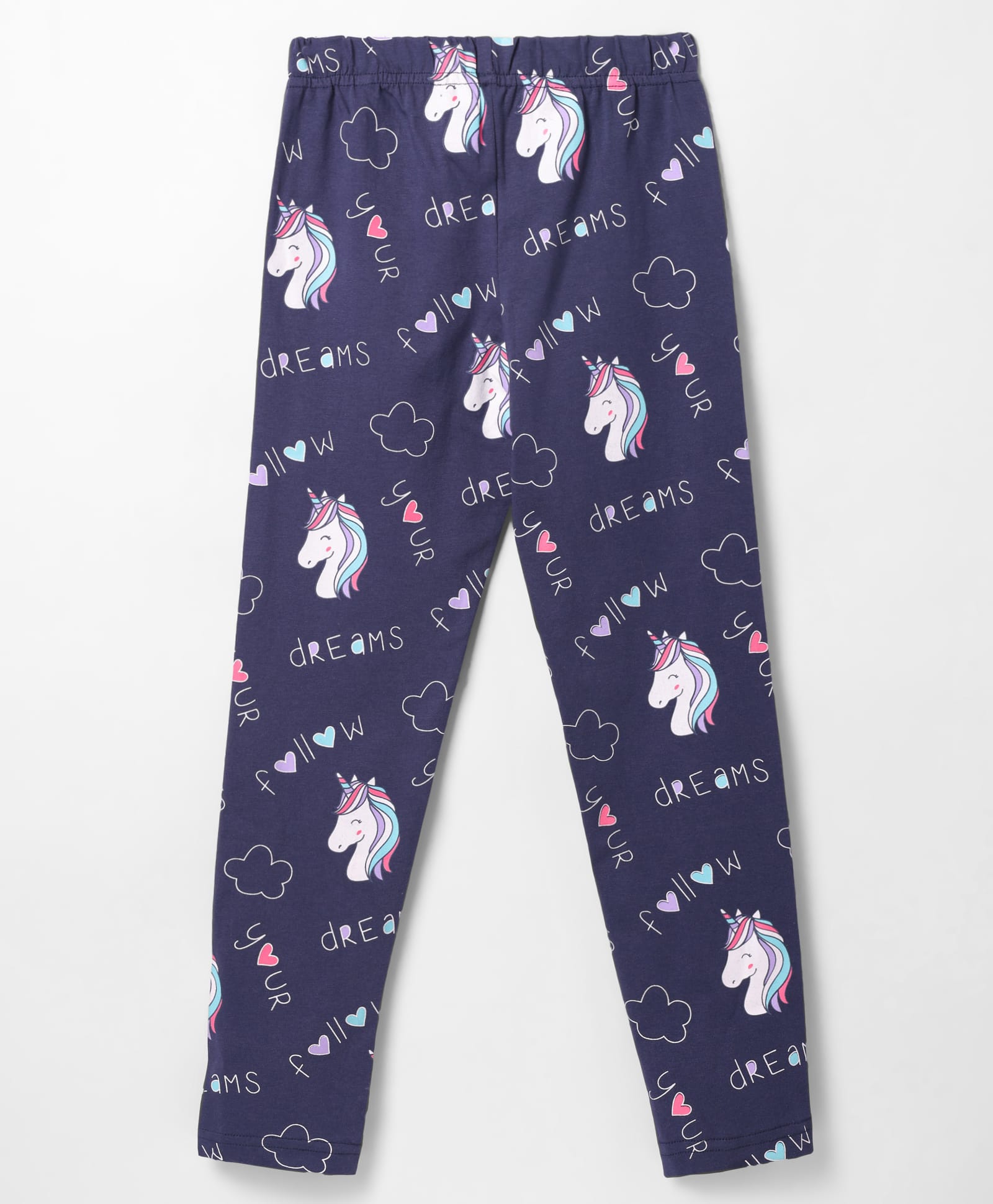 Doreme Single Jersey Knit Full Length Leggings with Unicorn Print - Navy-image-25