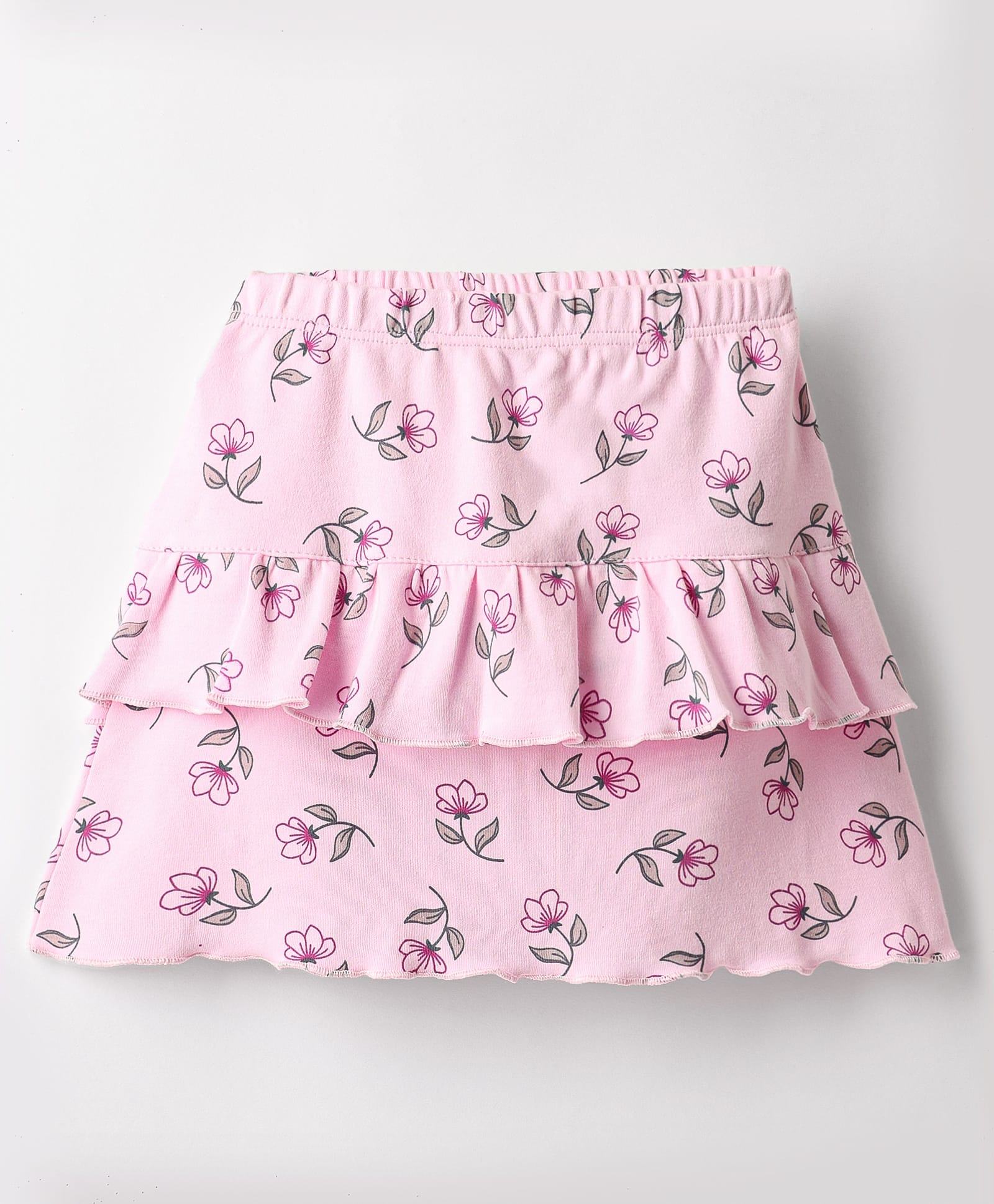 Tango Interlock Knit Knee Length Skirt With Floral Print - Pink-image-33