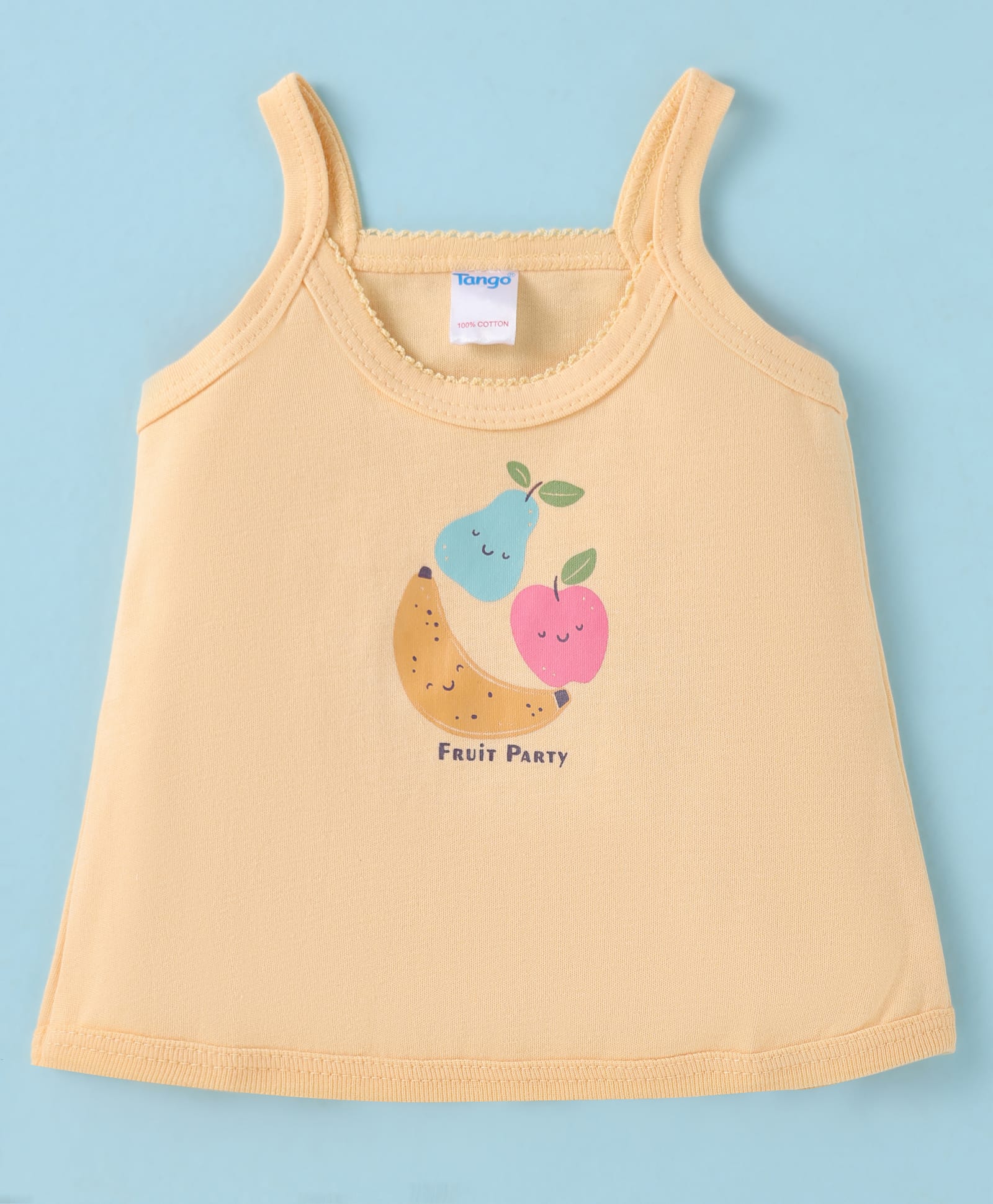 Tango Single Jersey Knit Sleeveless Slip With Fruit Print - Yellow-picture-30