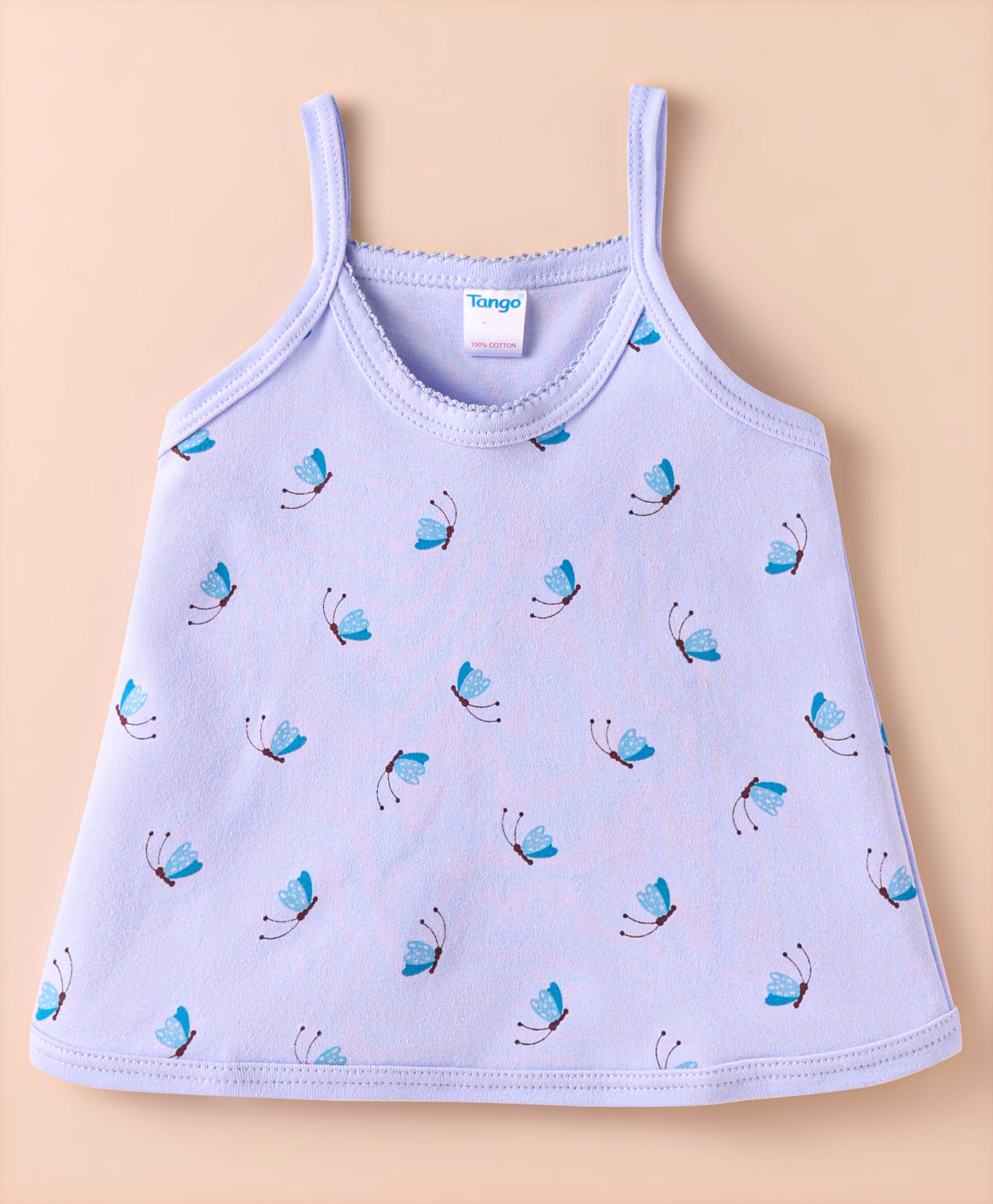 Tango Single Jersey Knit Sleeveless Slip With Butterfly Print - Light Blue-picture-25