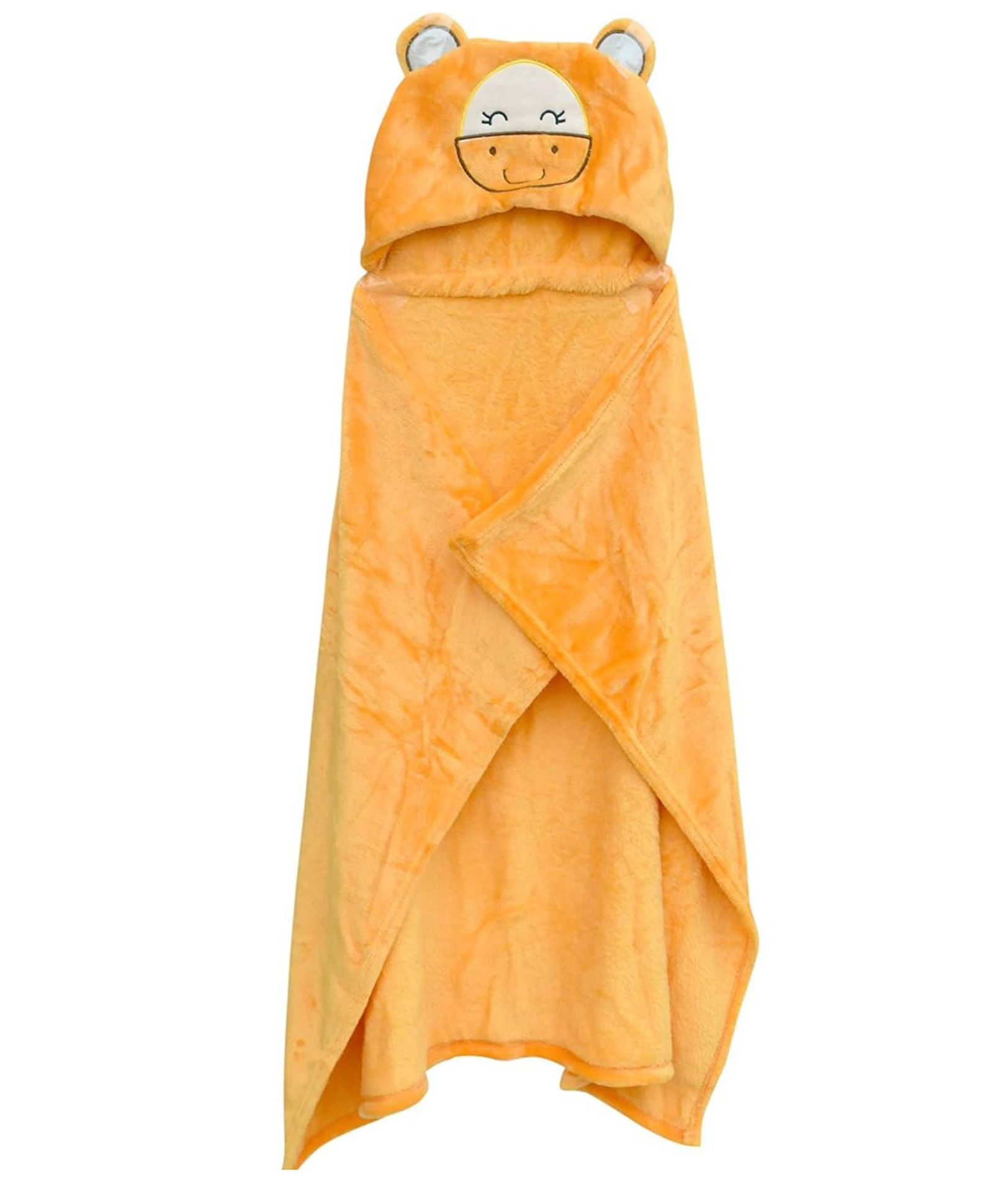 TOYPENTER Multipurpose Warm Fur Blanket | Ultra Soft, Cozy, & Warm Fabric Hooded Wrapper with Tich Button for Newborn/Babies/Toddlers/Infants(0-3 Years) (Yellow)-picture-26