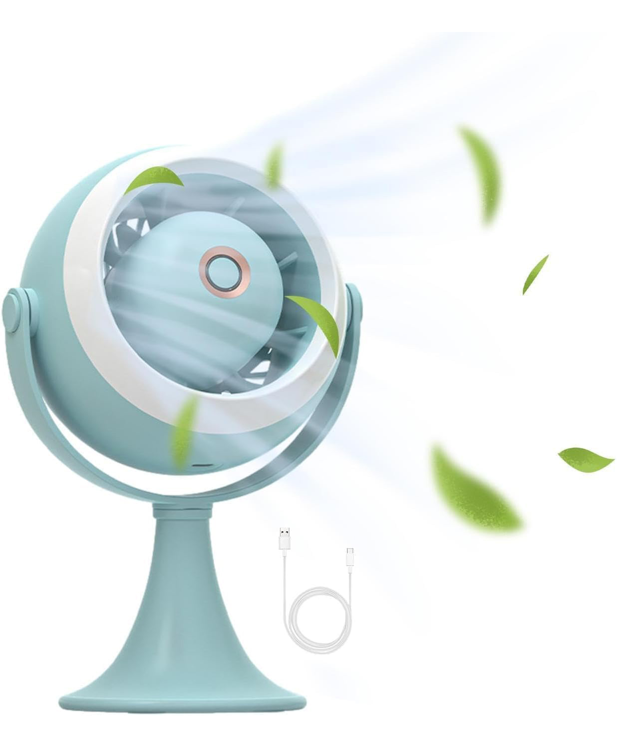 Sanjary Turbomax Rechargeable Portable Fan, USB Charging Fan, Battery-Operated Desktop Cooling Fan for Office and Home color design may vary-picture-27
