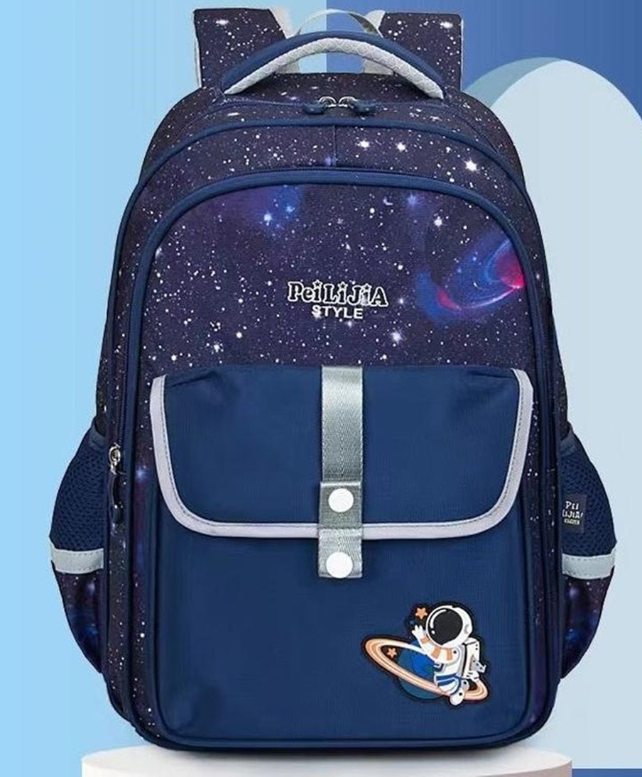 SANJARY Premium Quality Large Capacity Space printed Bag For School Student color design may vary height 16 Inches-image-30