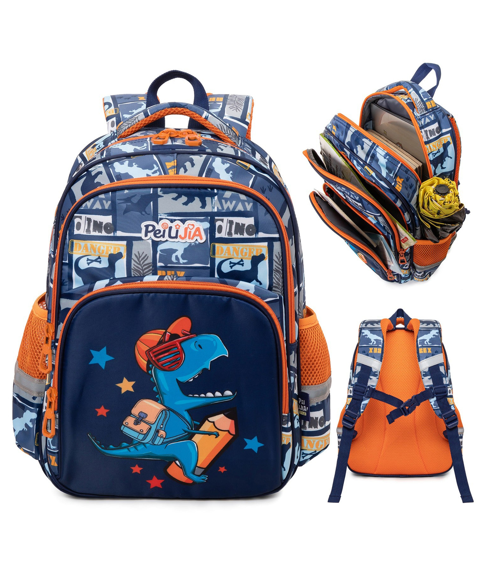 SANJARY Dinosaur Design Backpack for Kids color design may vary Height 15 Inches-image-15