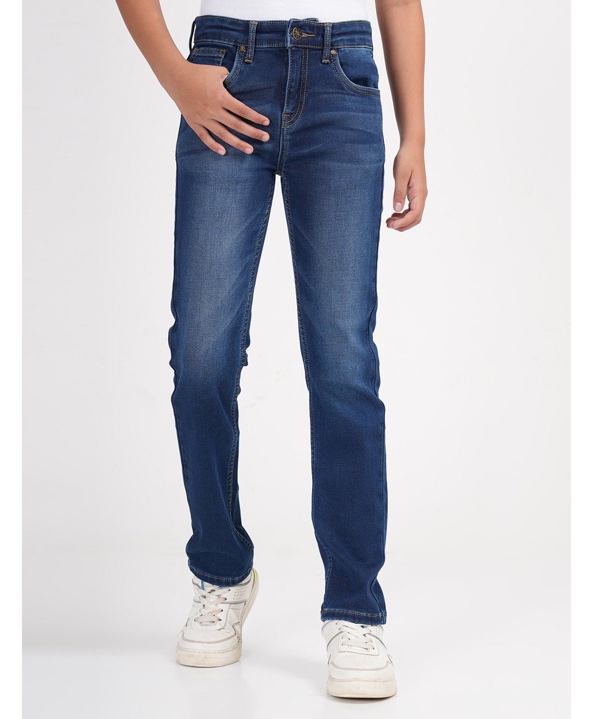 Zion Super Cotton Denim Mild Washed Jeans - Blue-picture-13