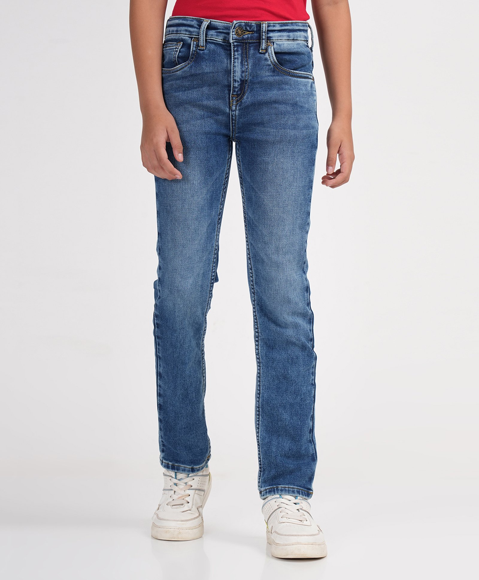 Zion Super Cotton Denim Mild Washed Jeans - Light Blue-picture-14