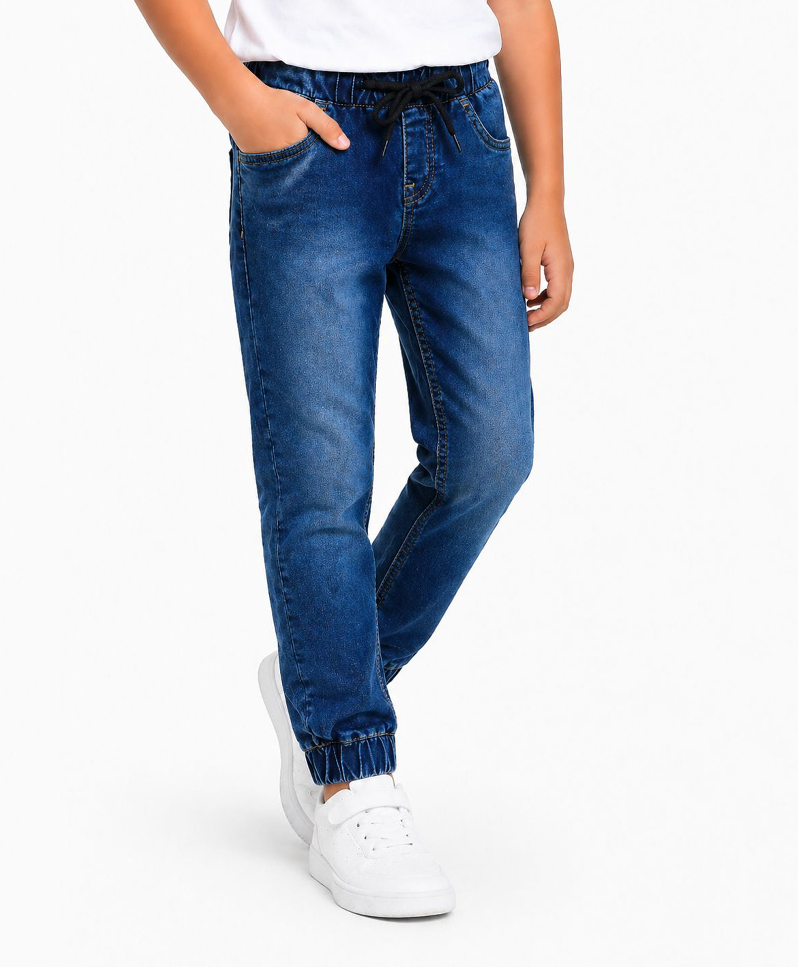 Zion Cotton Denim Mild Washed Joggers - Blue-picture-17