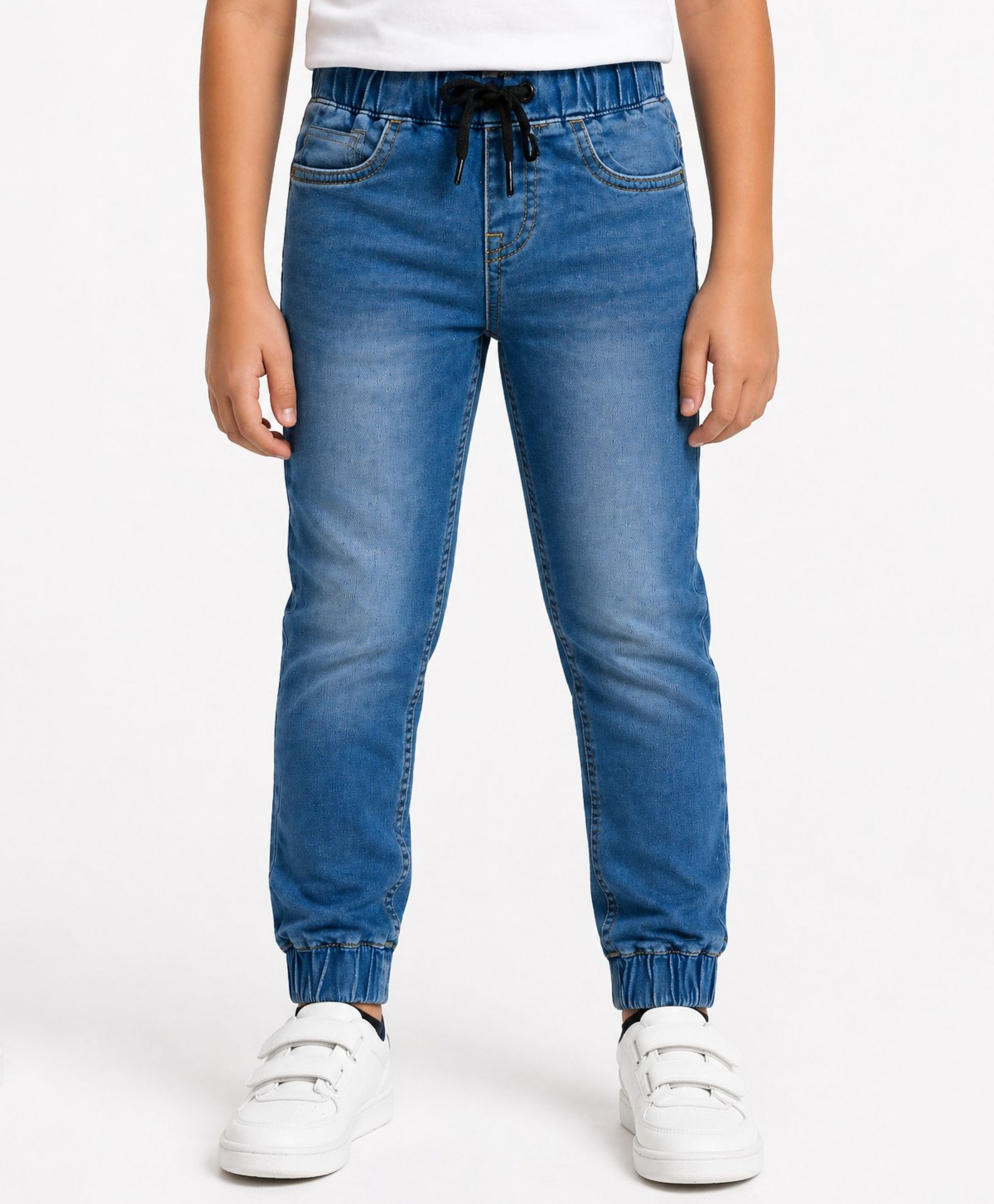 Zion Cotton Denim Mild Washed Joggers - Light Blue-picture-28