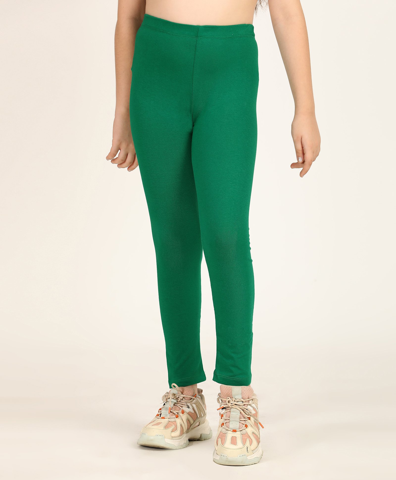 Zion Cotton Lycra Solid Leggings - Green-image-46