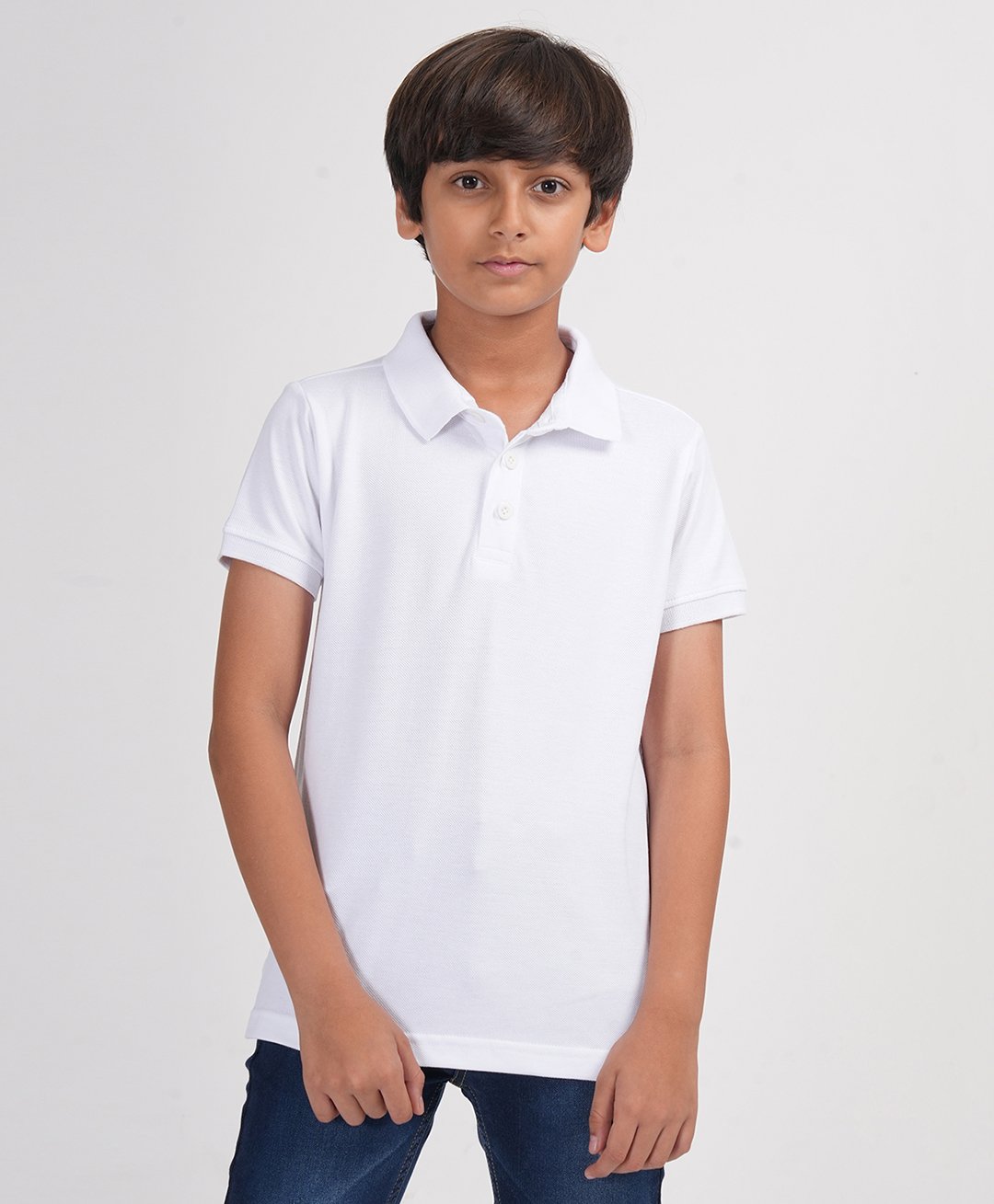 Zion Cotton Half Sleeves Solid Polo Tee - White-picture-17