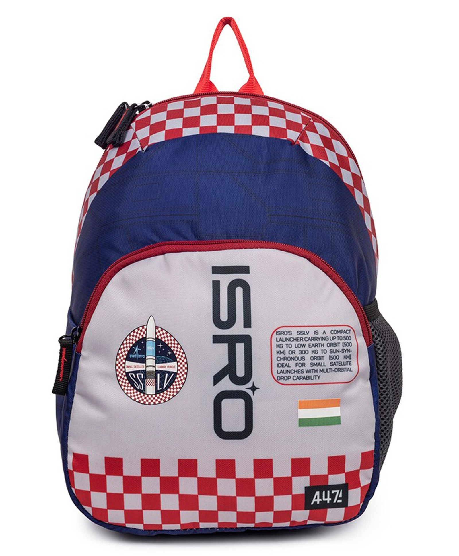 QIPS ISRO Printed School Bag Royal Blue - Height 12 Inches-image-2