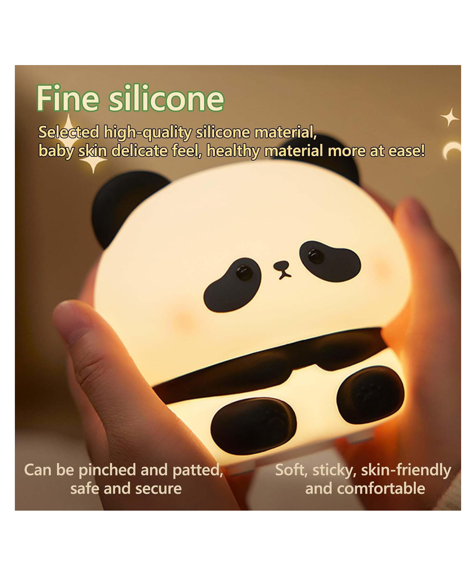 SANJARY Silicone Lamp, Decorative, Night Light for Children Cute Rechargeable Led Silicone Lamp Touch Sensor Dimmable color design may vary