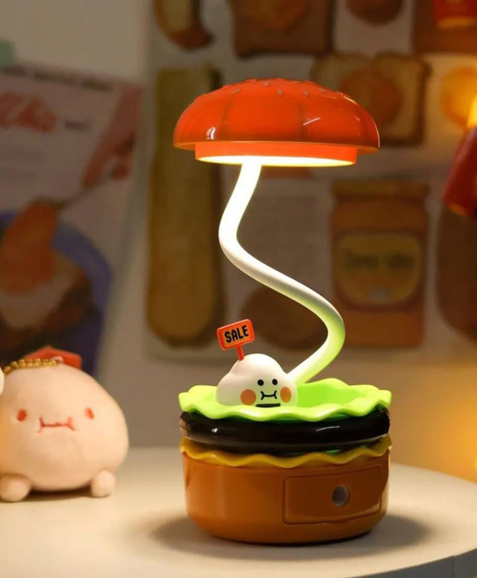 Sanjary burger Shaped Mini Table Lamp With a Built- in Pencil Sharpener And Storage For Kids colordesign may vary-image-3