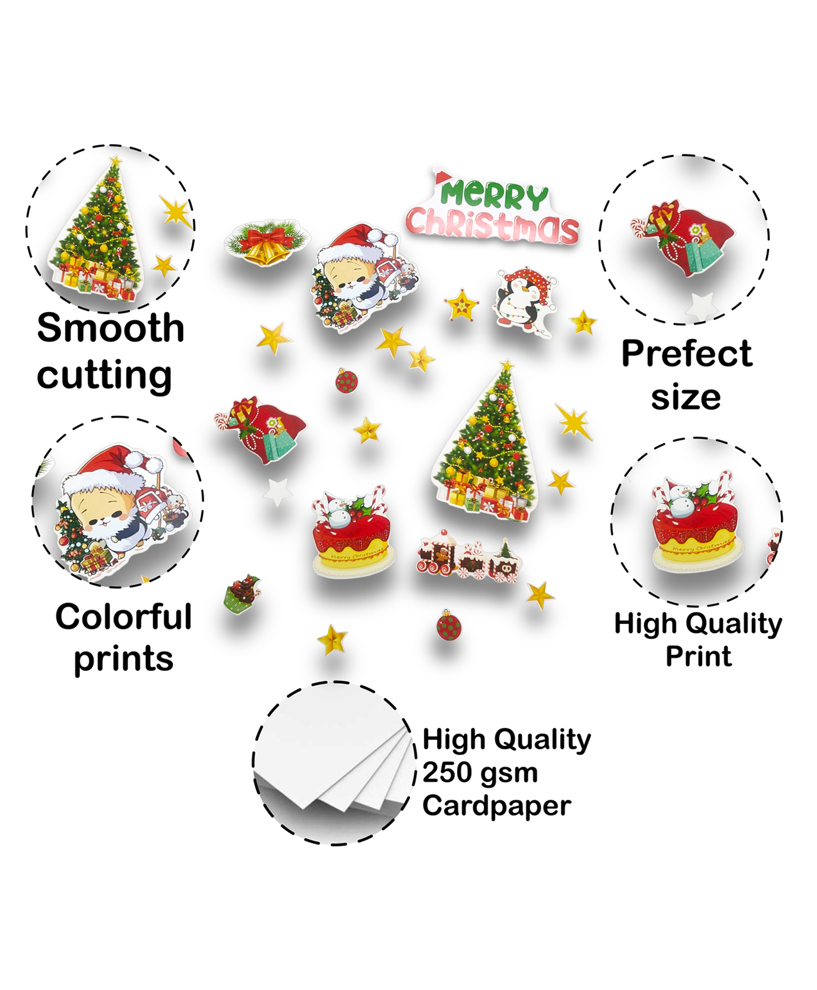TodFod 20+ Pcs Christmas Theme Decorations Photo Booth Cards/Props for Kids, New Born, 20+ Pcs Christmas Props for Photoshoot Celebrations Decorations Christmas Cardstock-image-11