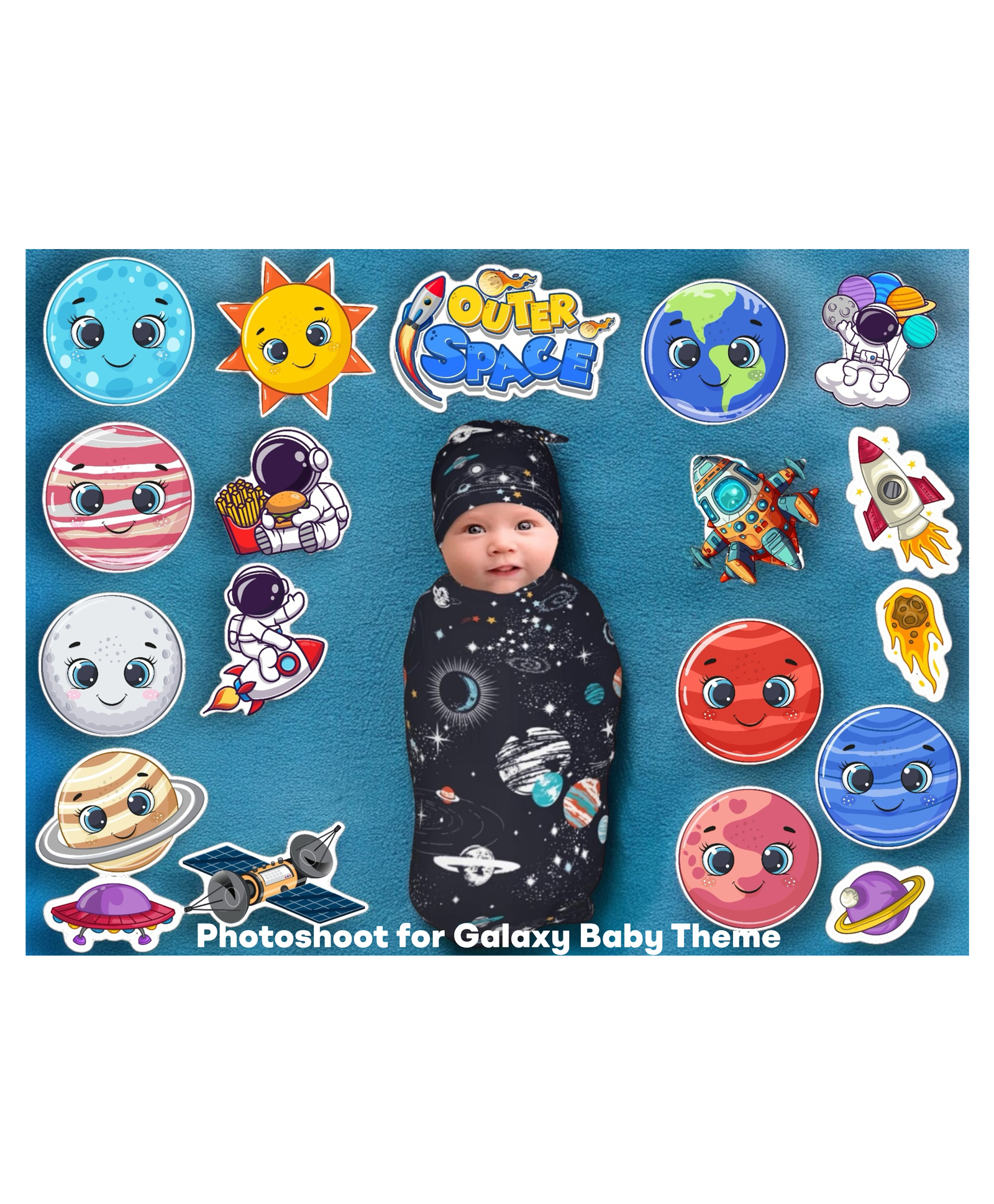 TodFod Galaxy Theme Photo Booth Cards/Props for Kids, New Born, Galaxy Theme Props for Photoshoot Celebrations Decorations Makeup Props CardstockCards/Props for Baby Girls & Kids,(set of 20)-image-25