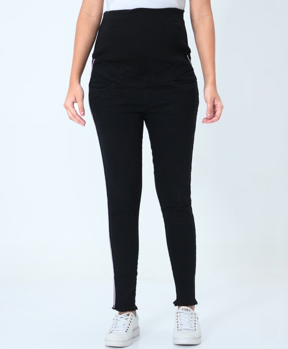 The Mom Store Solid Maternity Denims With Belly Support - Black-picture-15