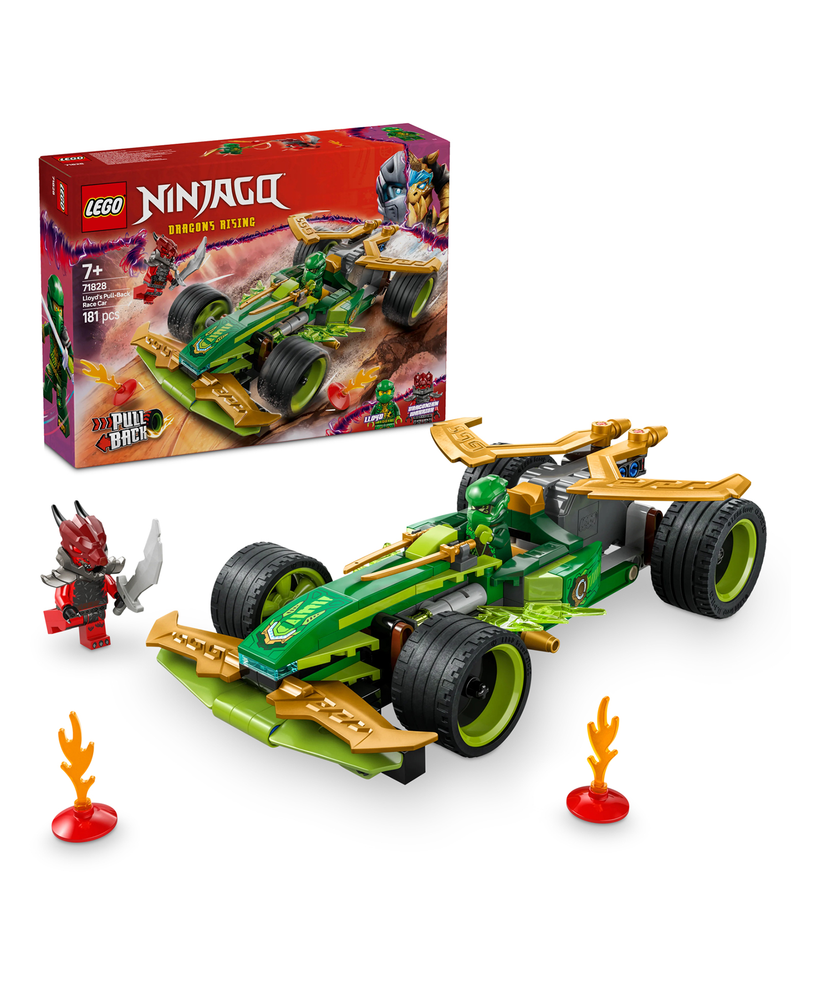 LEGO NINJAGO Lloyd's Pull-Back Race Car Pretend Play Toy Set 181 Pieces - 71828-image-46